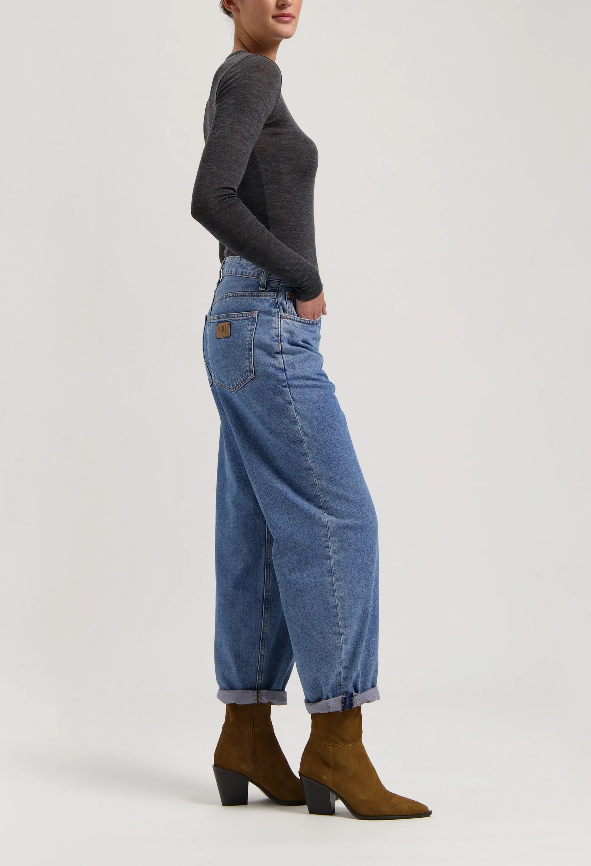 Damen jeans Brooke High barrel Stone Vintage
