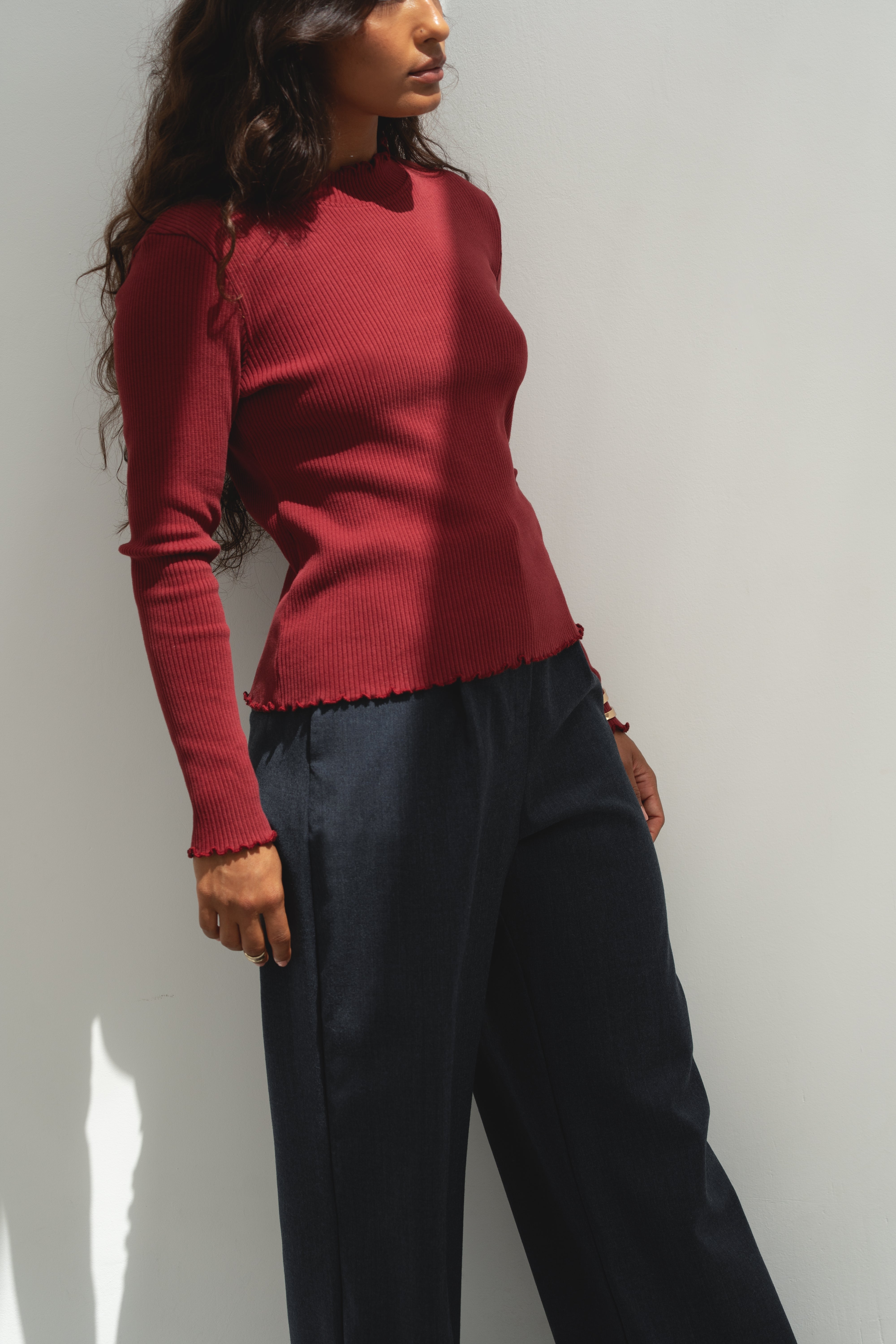 Langarmshirt Ava bordeaux