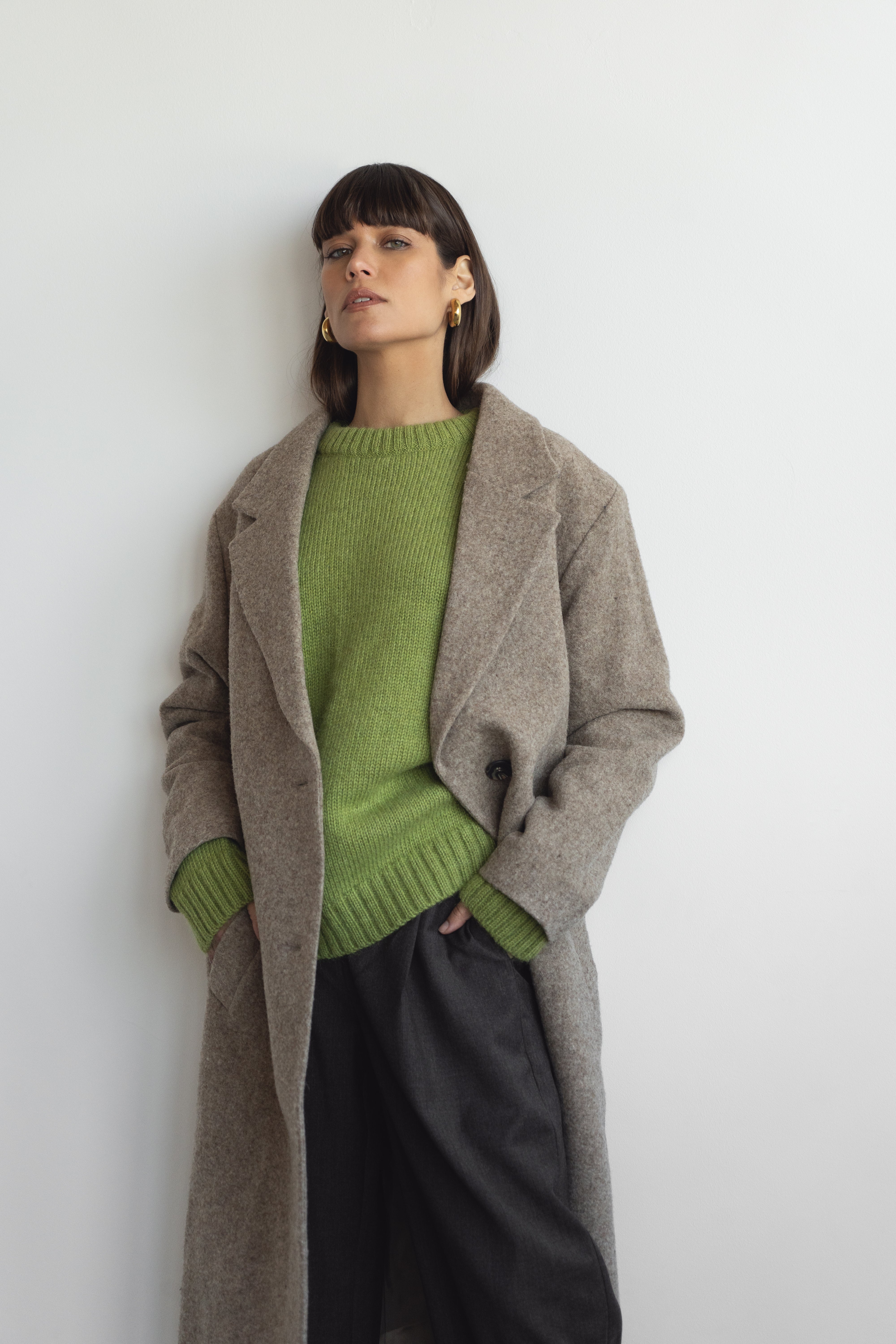 Wollmantel Noah Beige