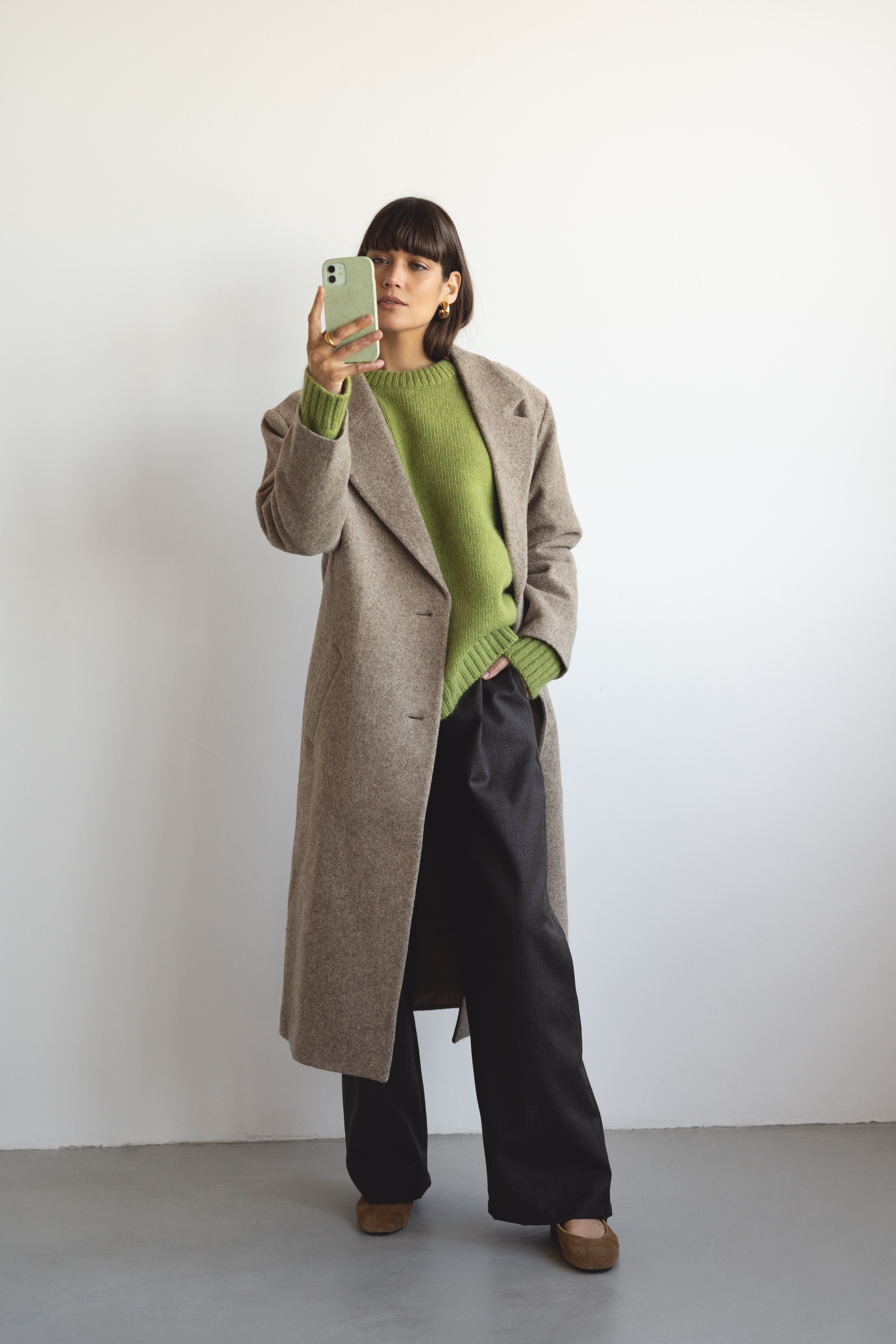 Wollmantel Noah Beige