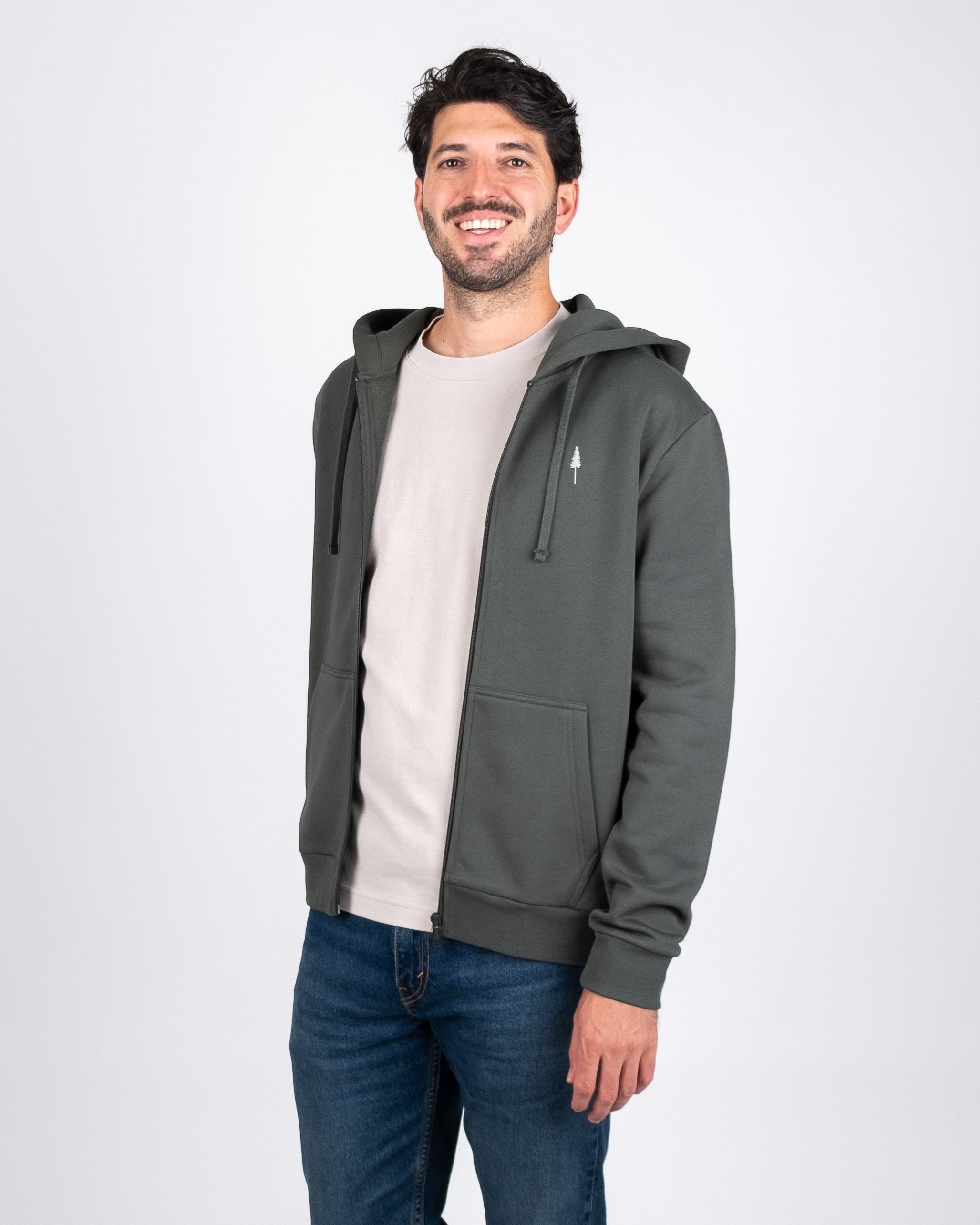 Treehoodie Zip Ash green