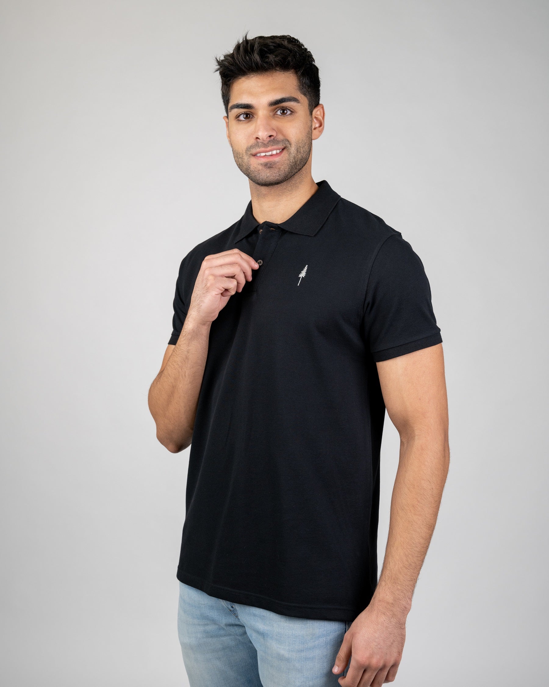 Polo homme en coton bio Treepolo Noir