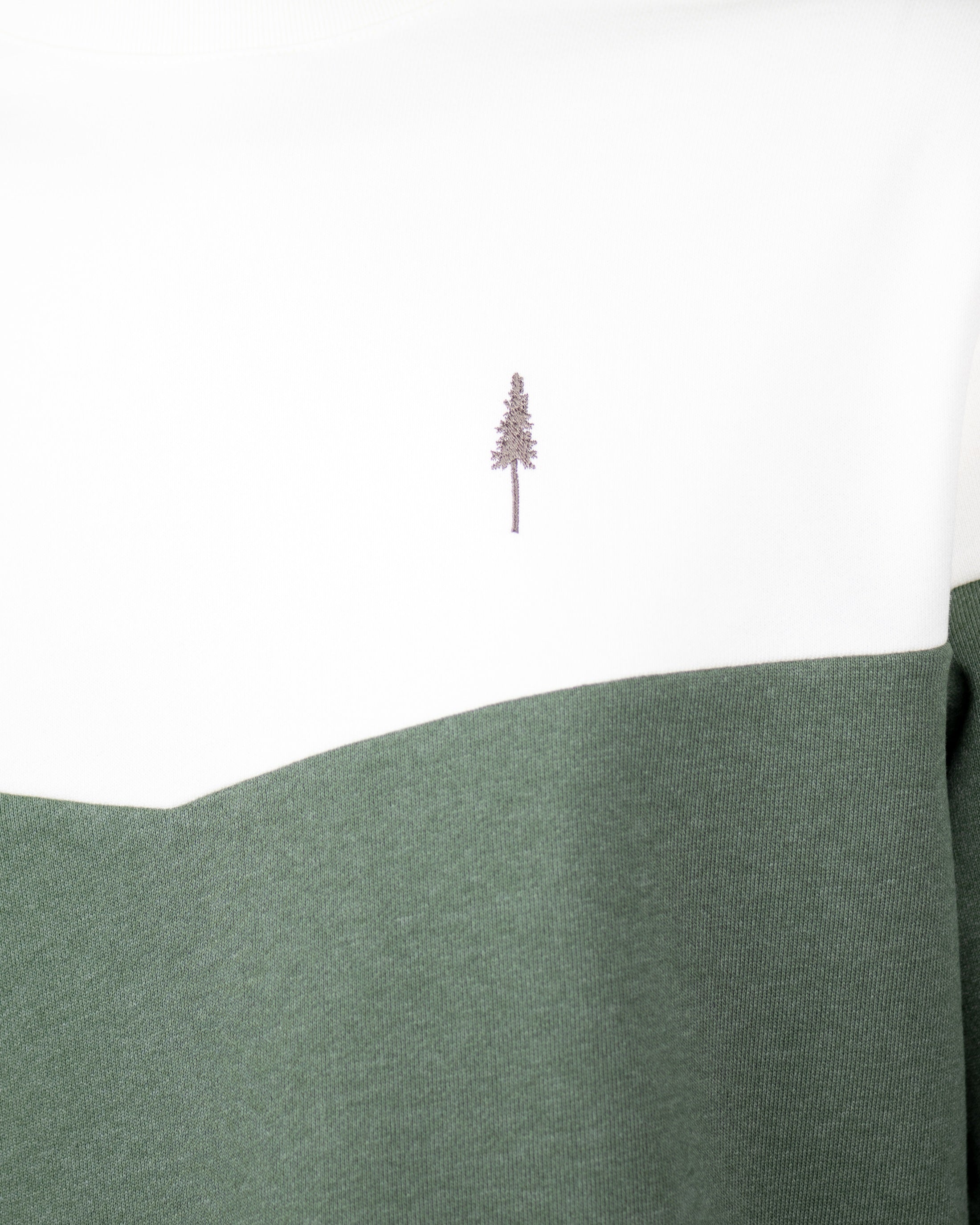 Olive organic cotton two-tone sweatshirt