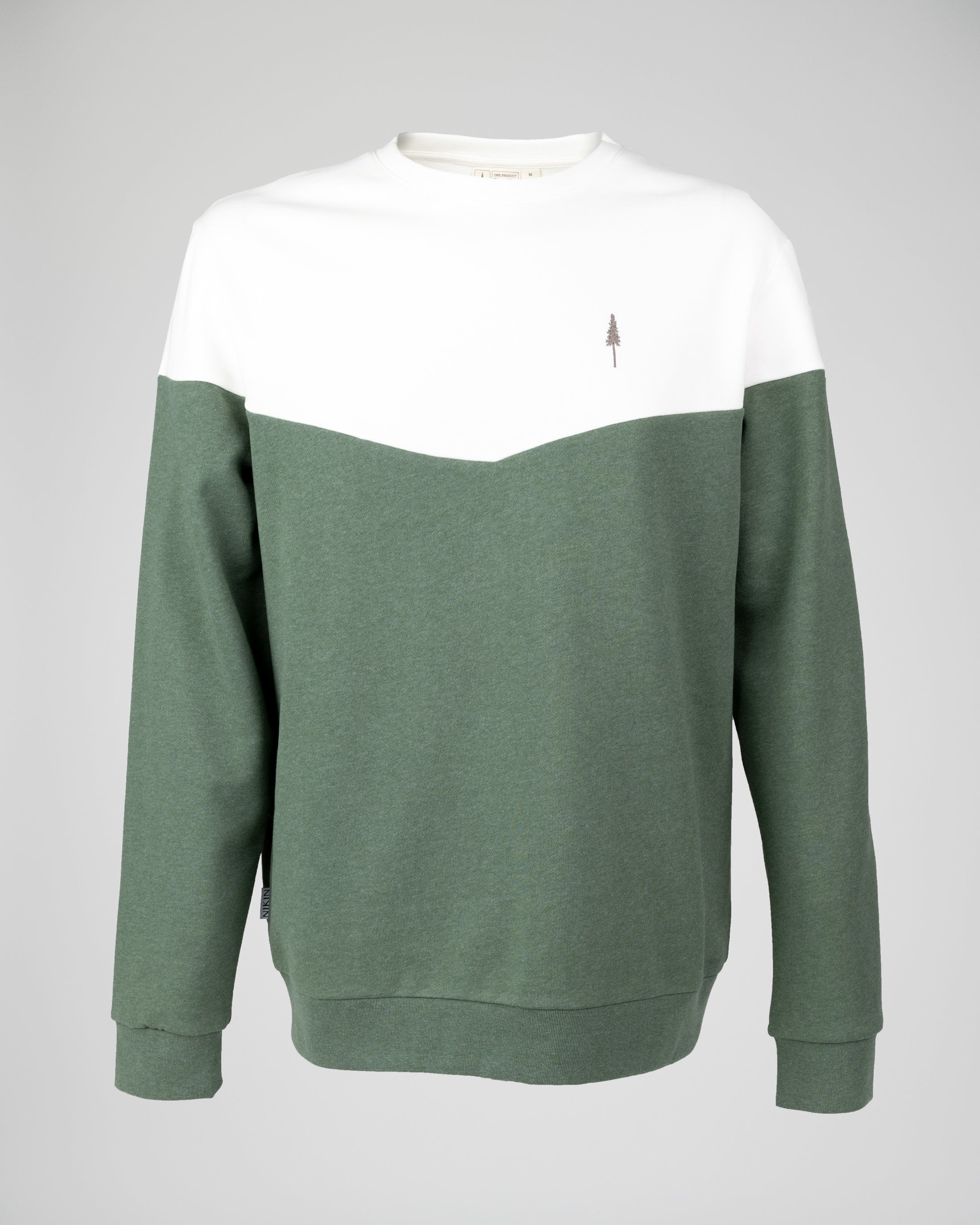 Sweatshirt bicolore en coton bio Olive