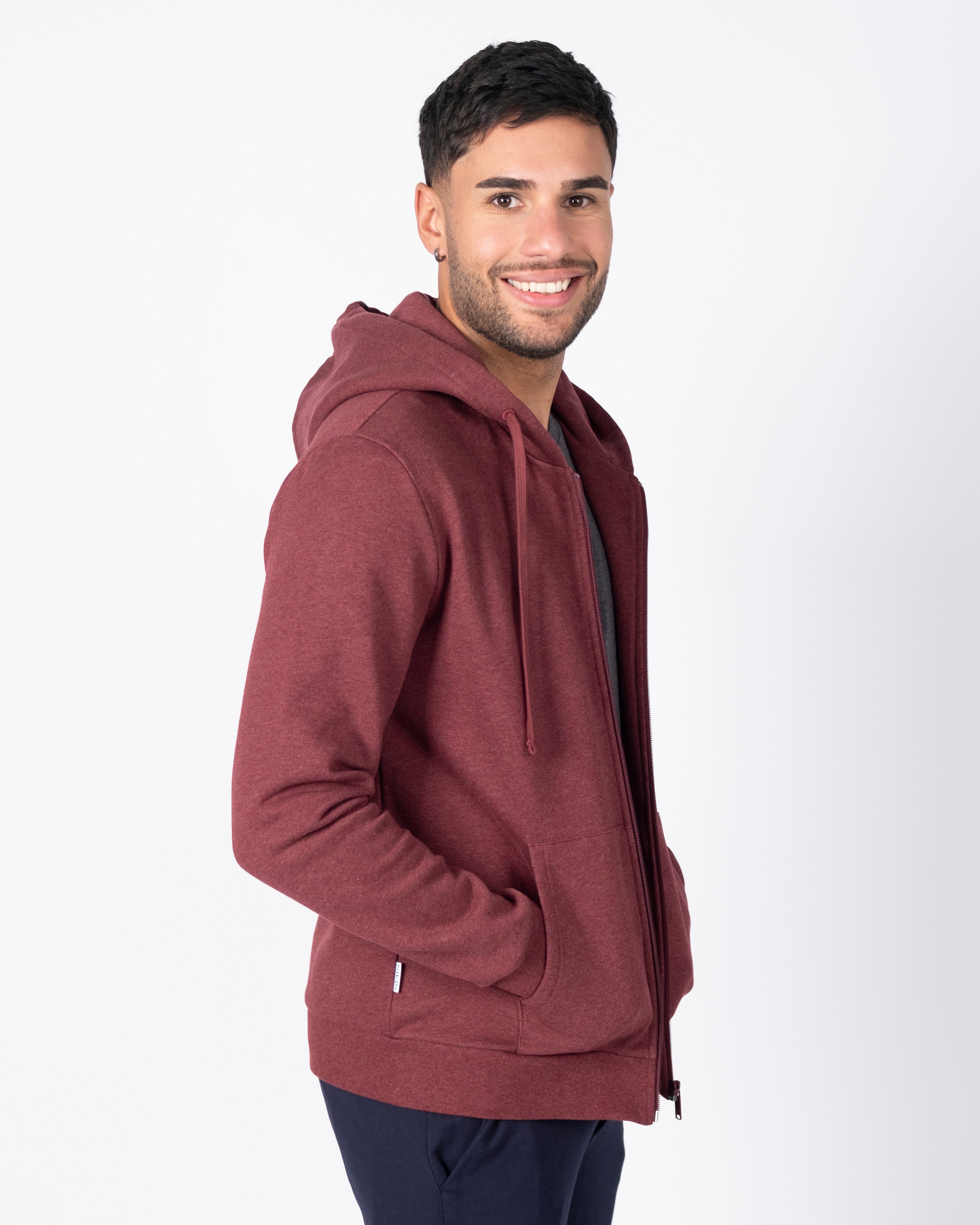 TreeHoodie Zip-Jacke Bordeaux Mel
