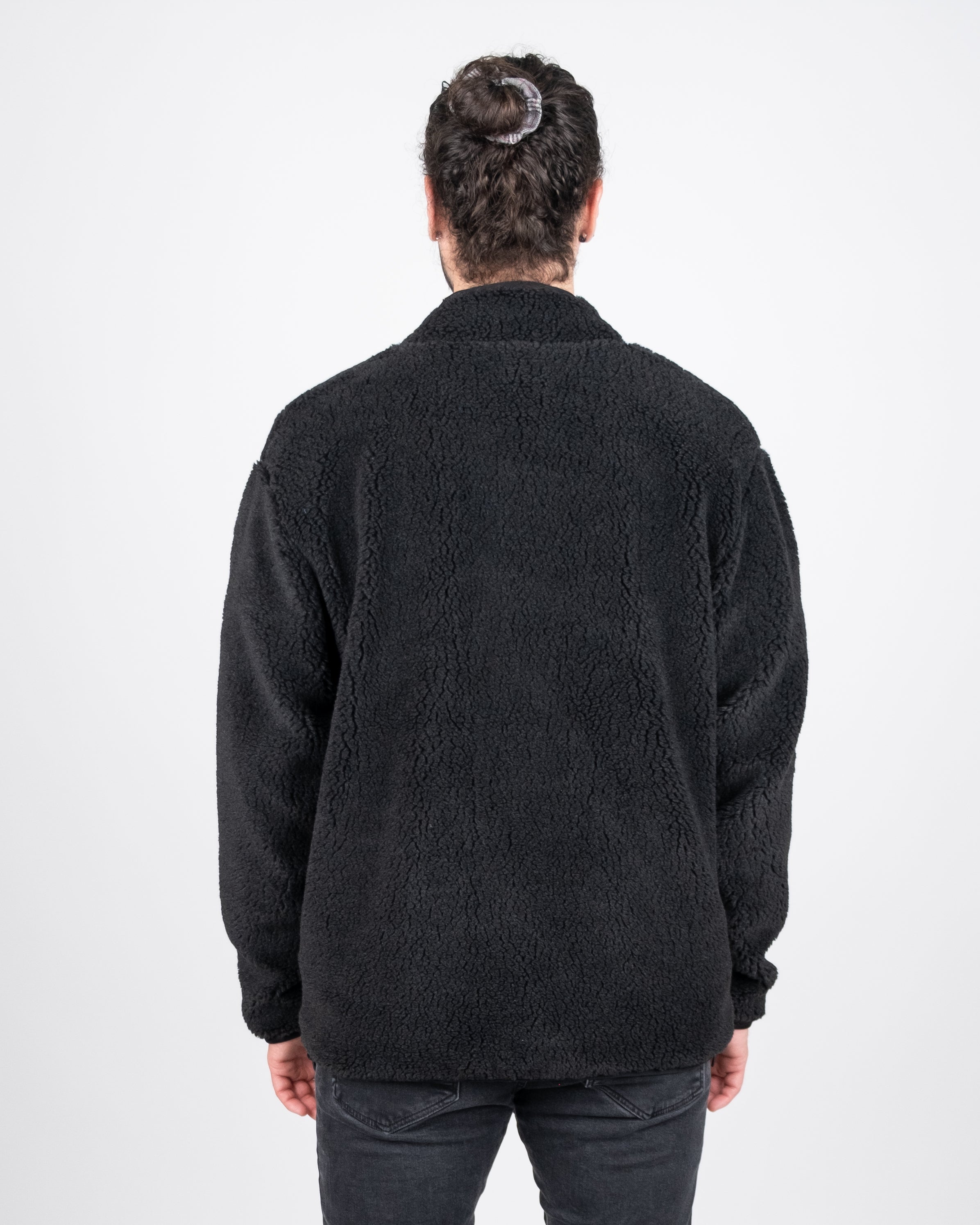 Schwarze Fleecejacke Treefleece Teddy Relaxed