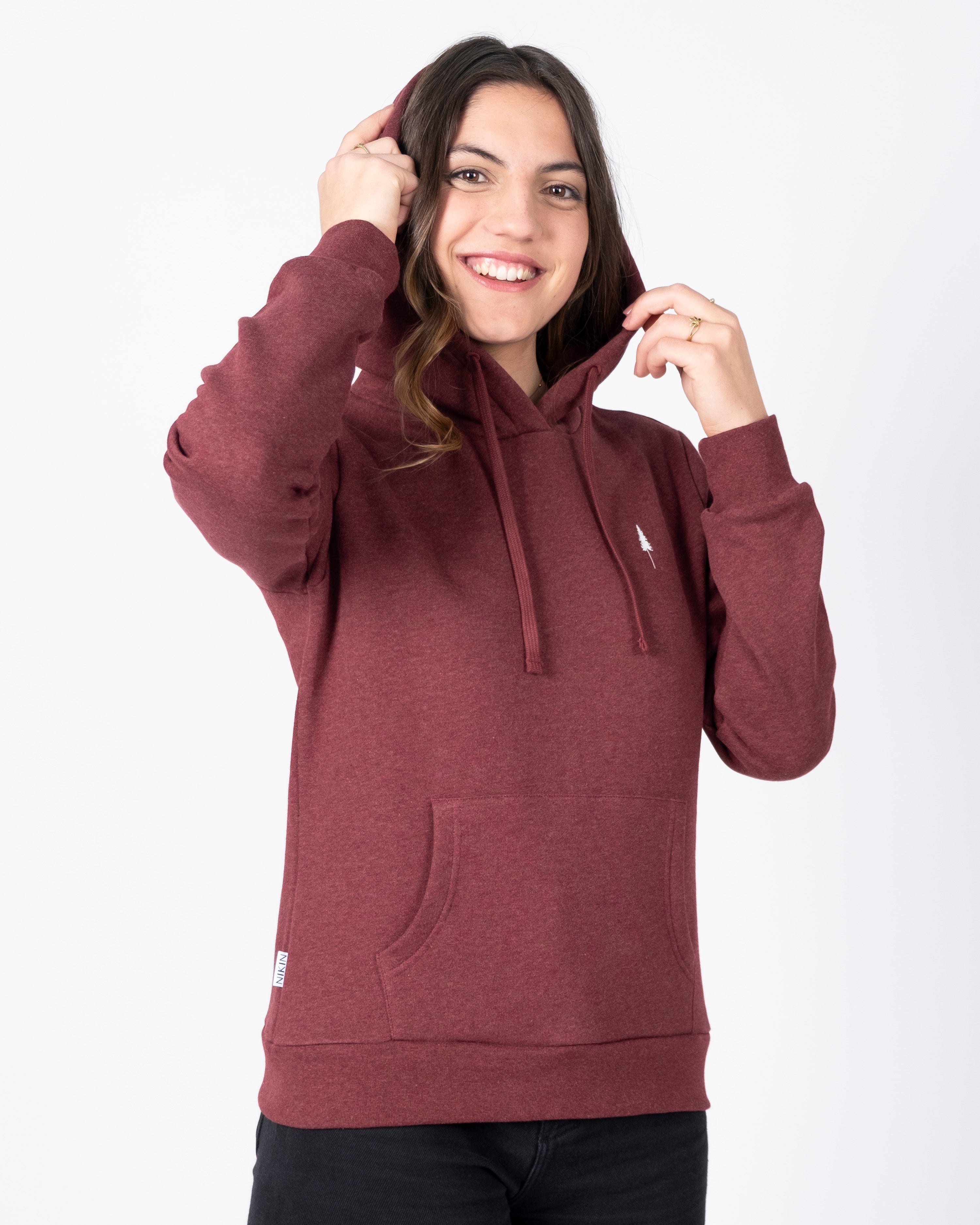 Damen Treehoodie Bordeaux Mel