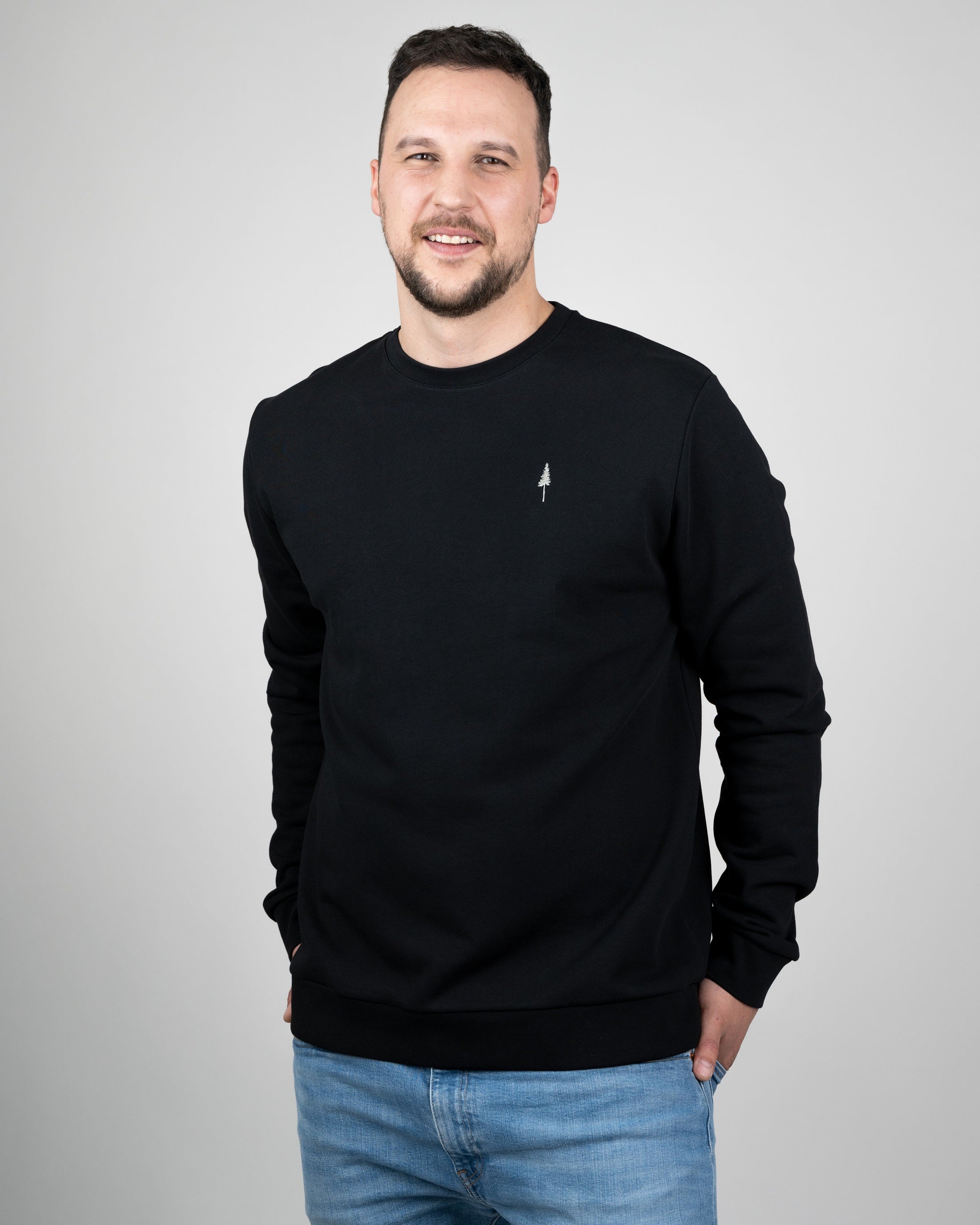 Men's organic cotton sweatshirt TreeSweater Black