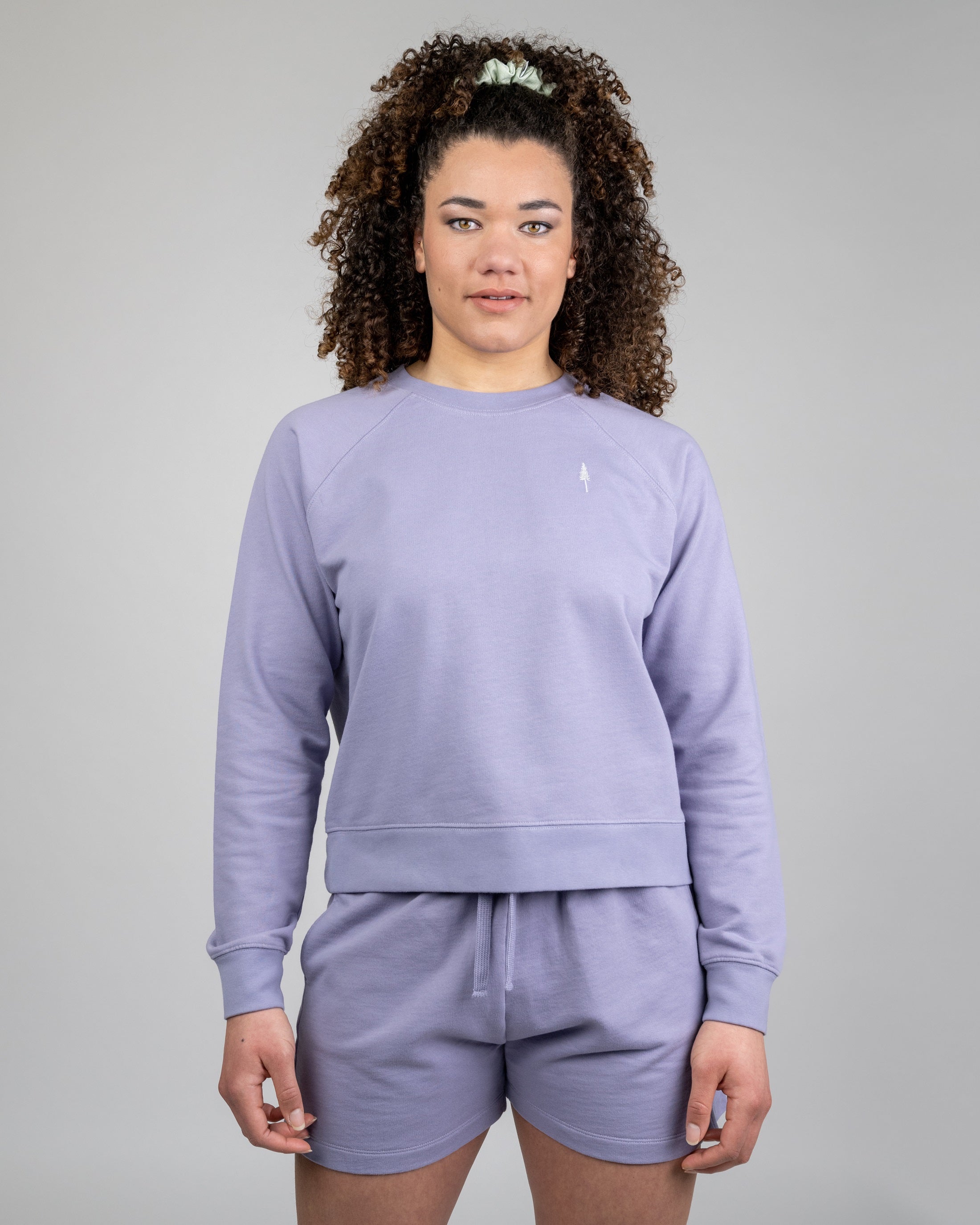 Bio-Baumwolle Sweatshirt TreeSweater Raglan Women Lavender