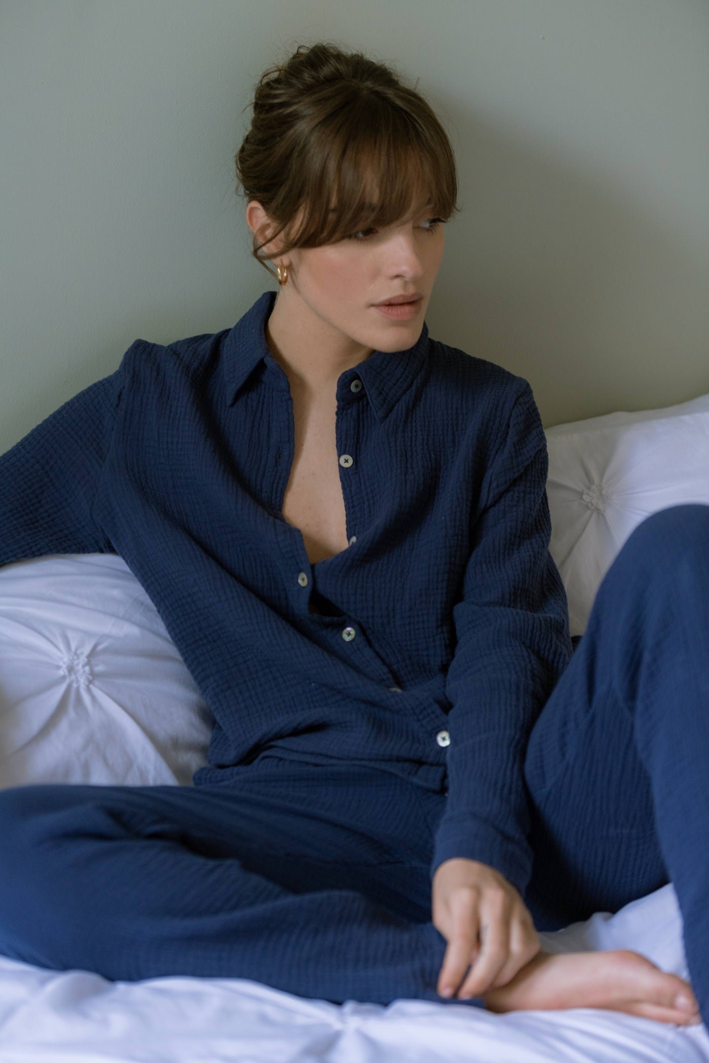 Pantalon de pyjama Daphné bleu marine