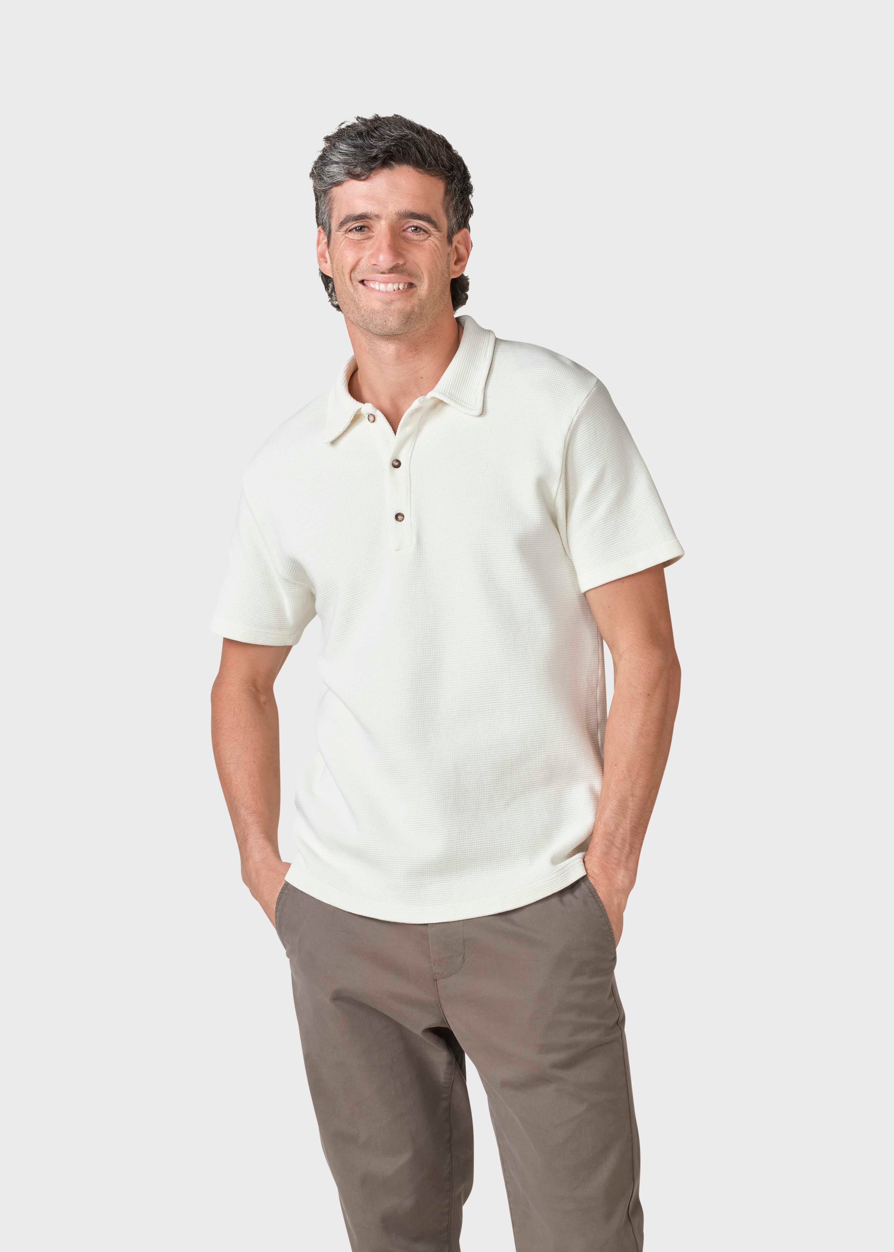 Kurzarm-Poloshirt Banks Ekru