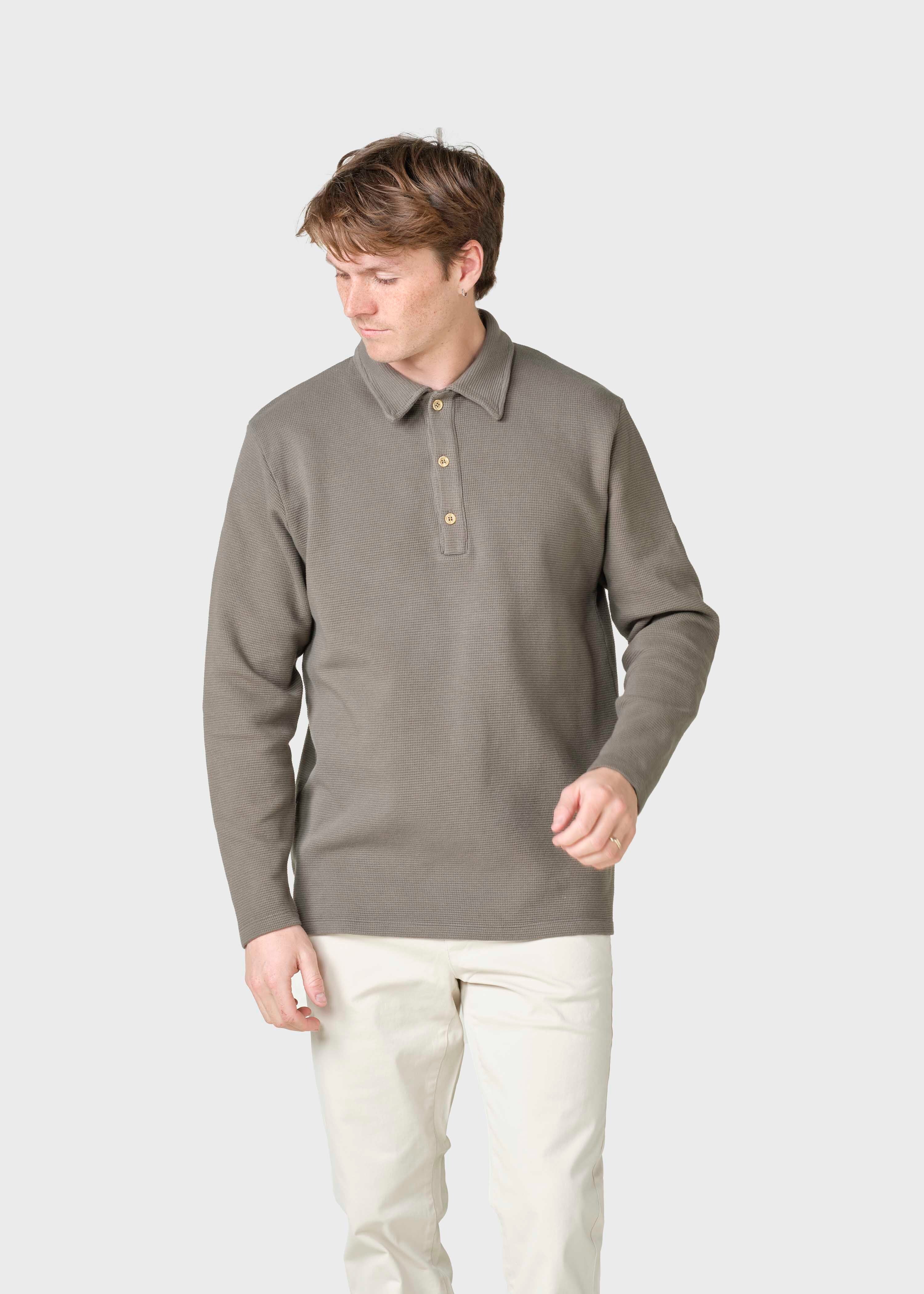 Langarm-Poloshirt banks Taupe
