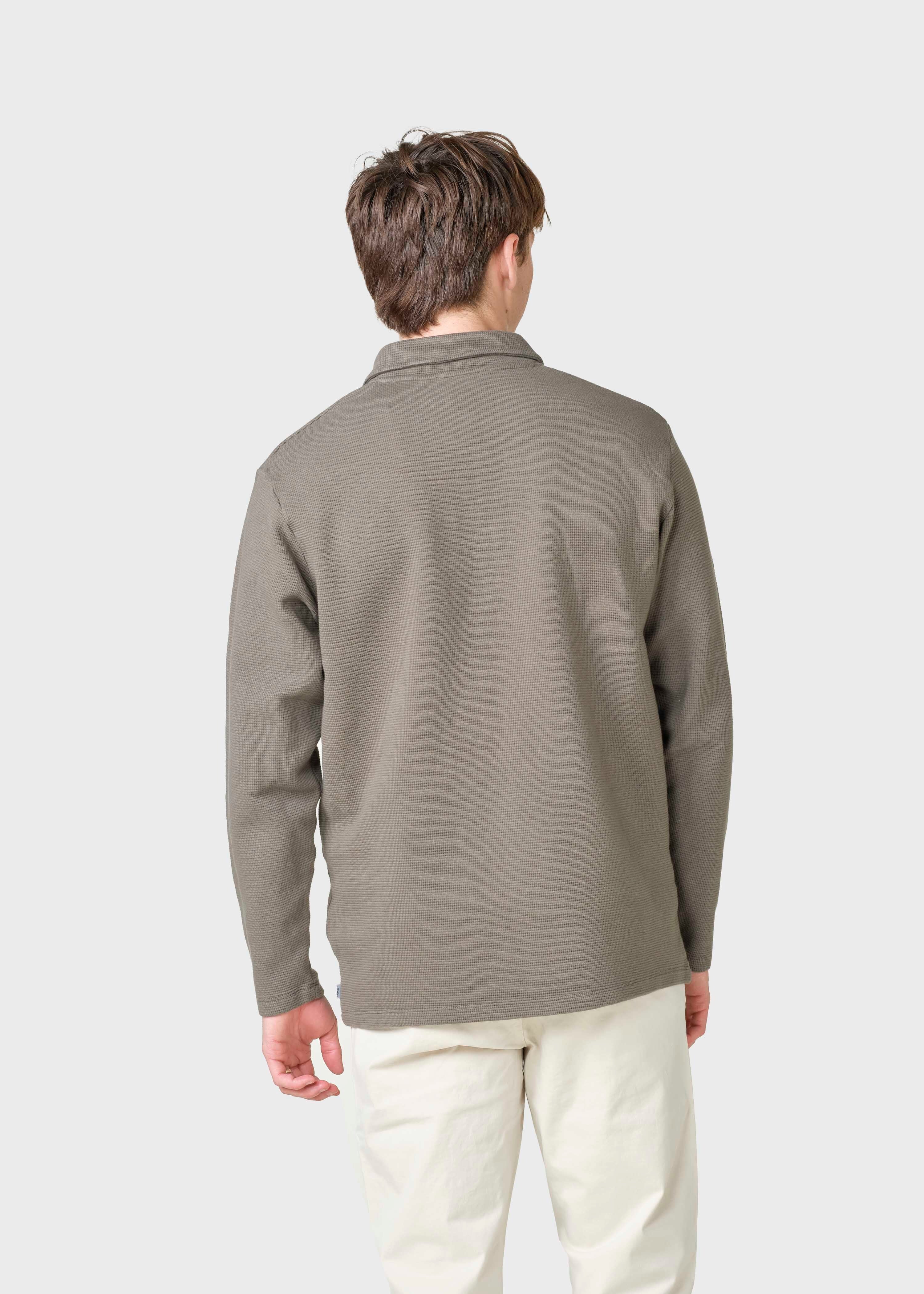Langarm-Poloshirt banks Taupe