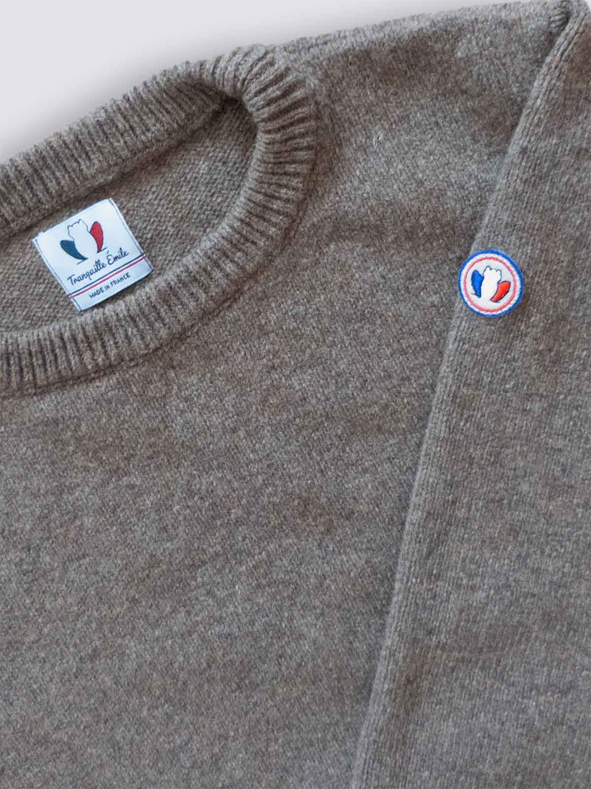 Pull mérinos Homme Le Frileux Taupe 