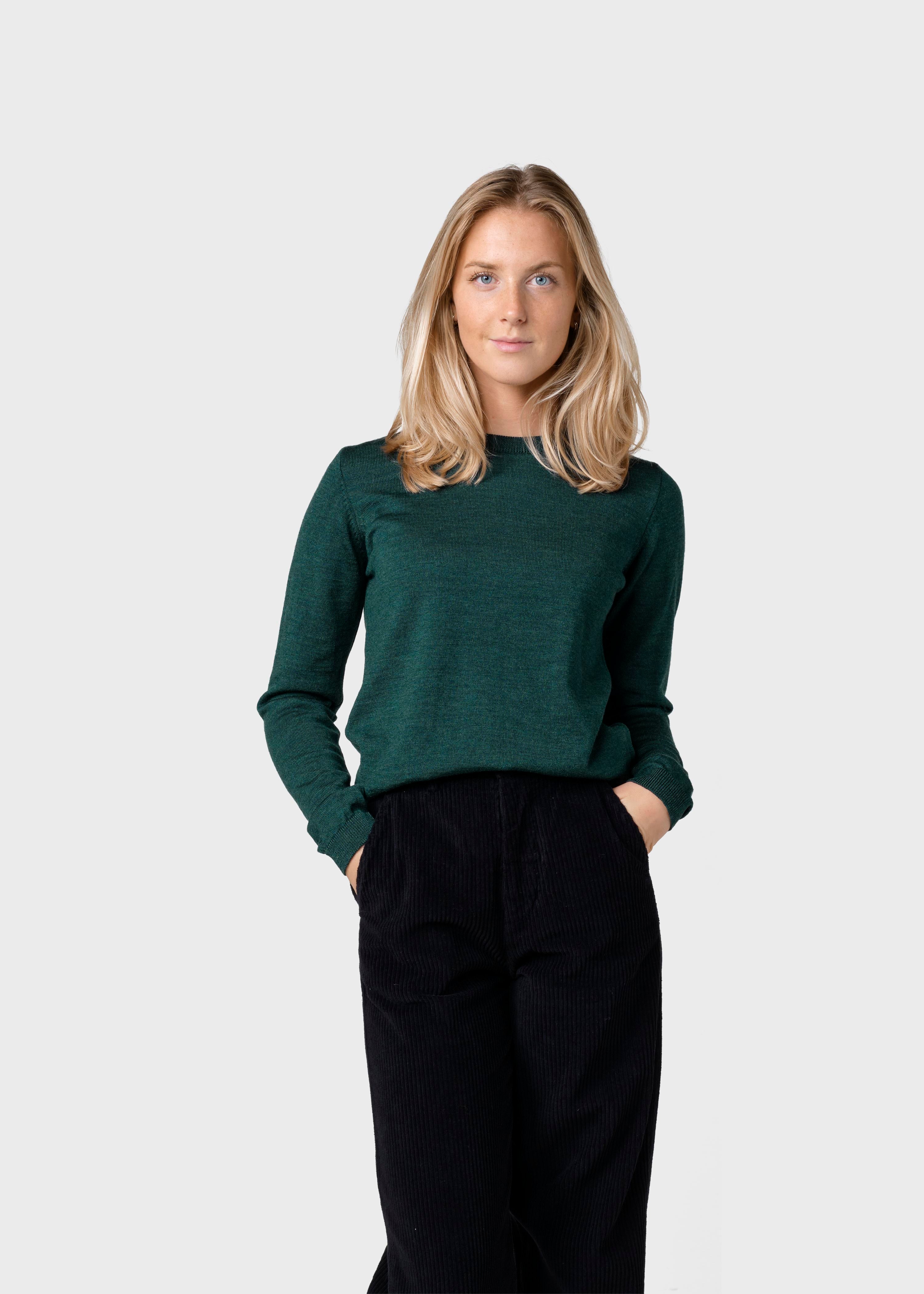 Women's thin Merino Wool Sweater Green