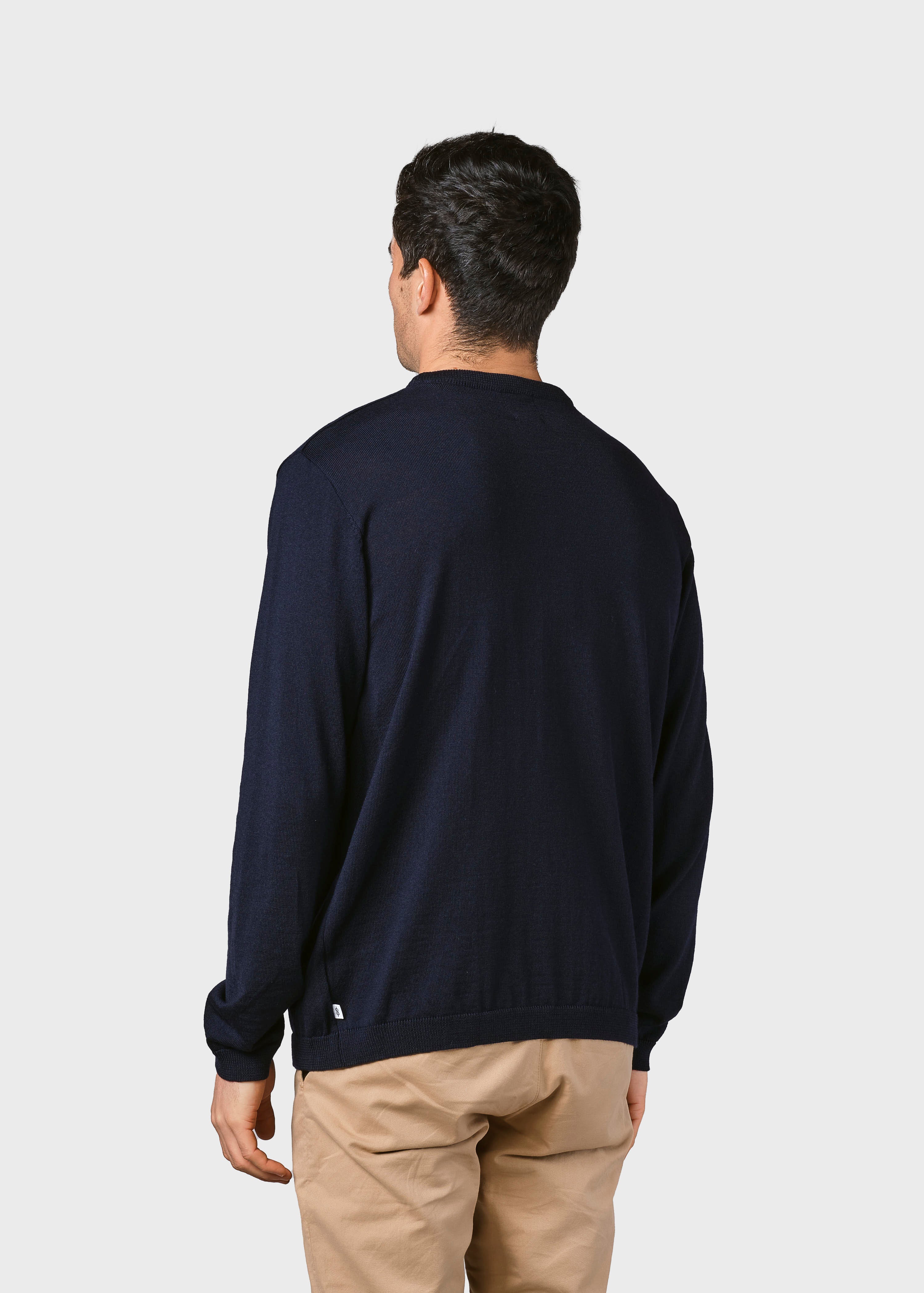 Thin Navy Blue Merino Wool Sweater