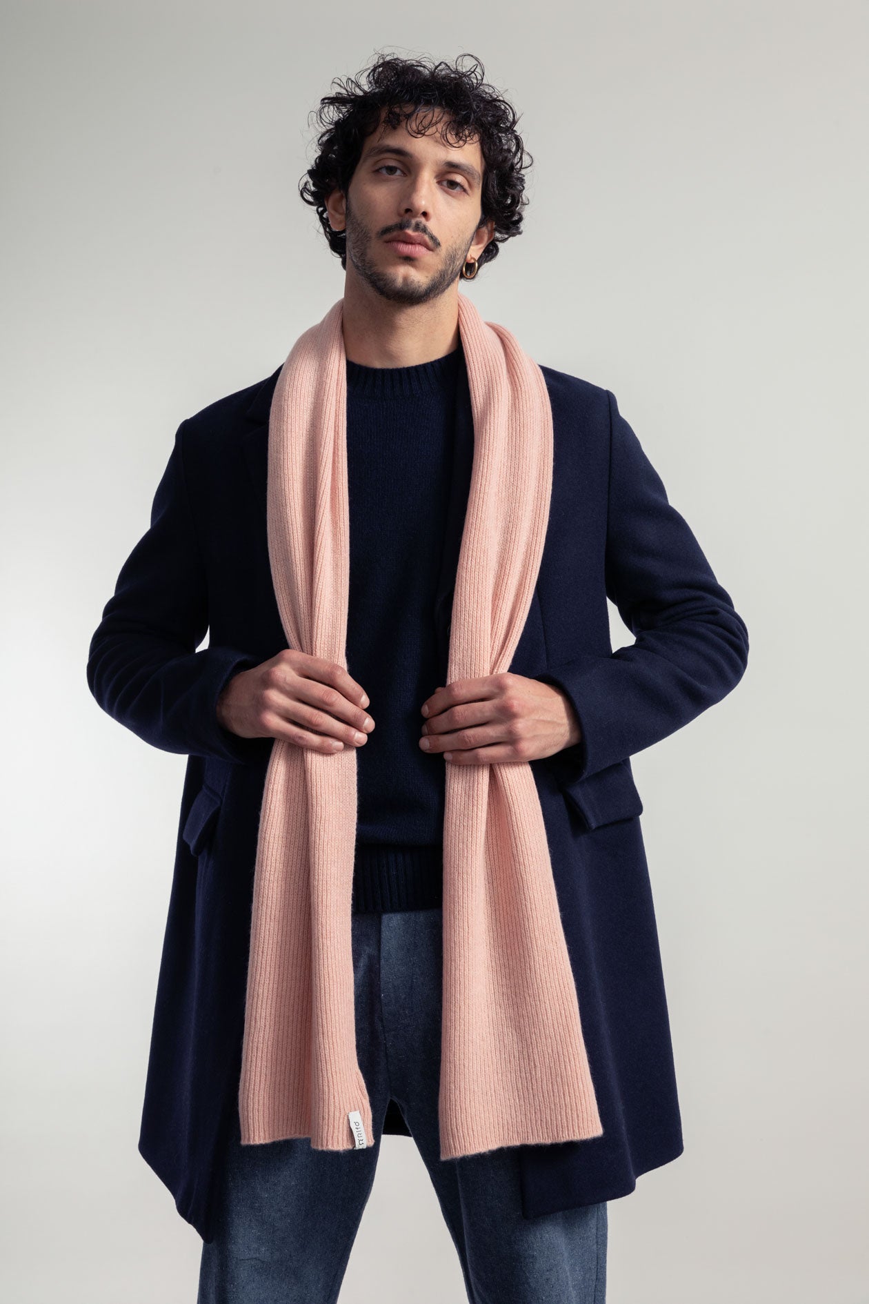 Unisex cashmere scarf Federico Light Pink