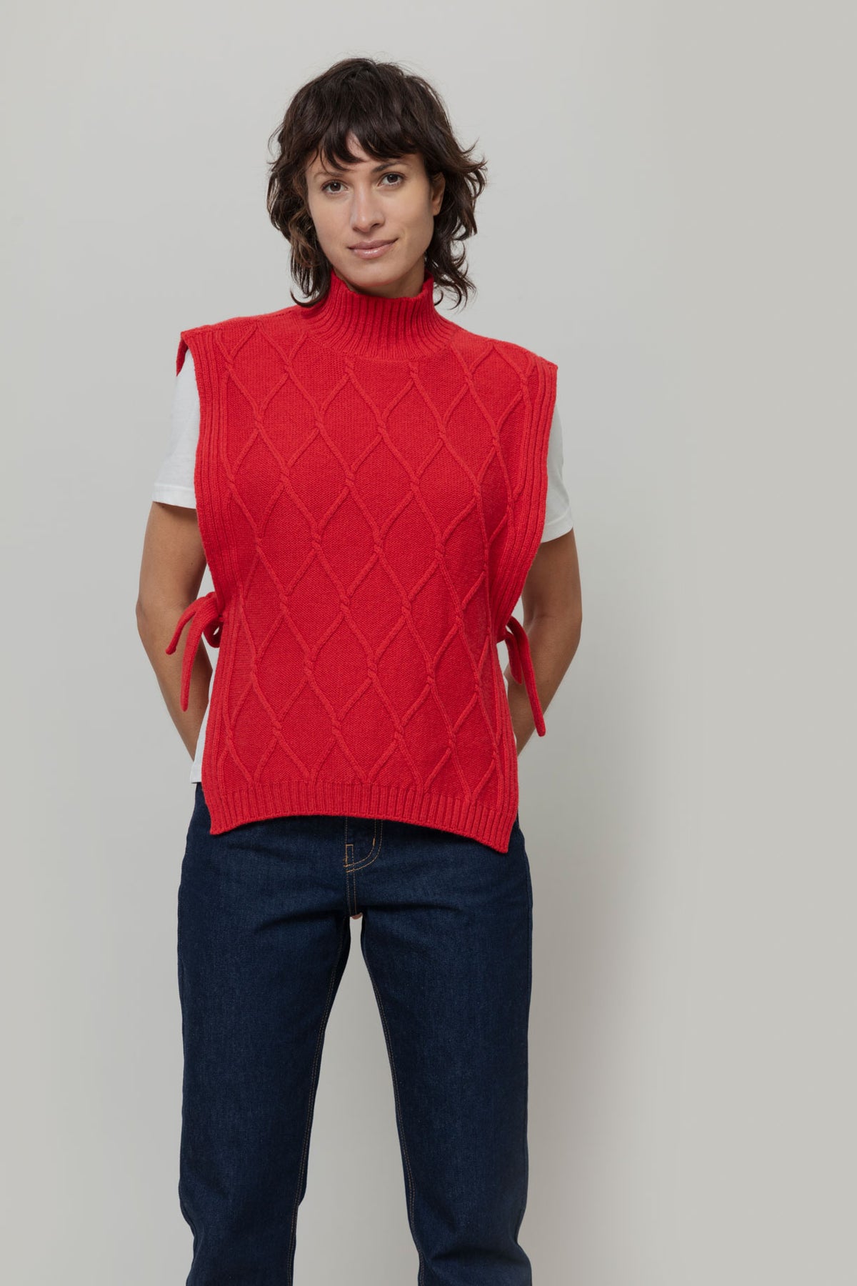 Gilet sans manches Delia Rouge