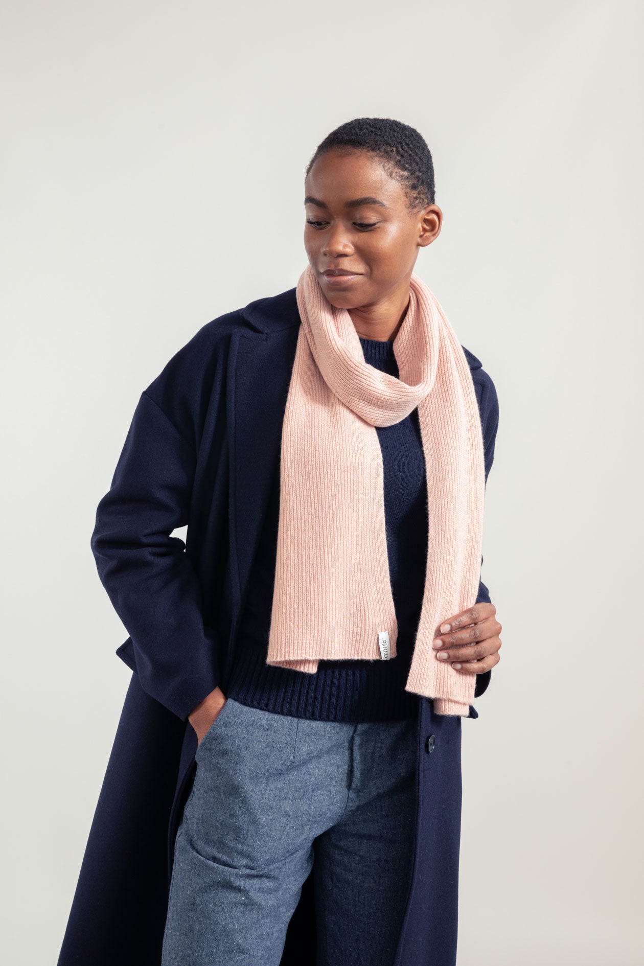 Unisex cashmere scarf Federico Light Pink