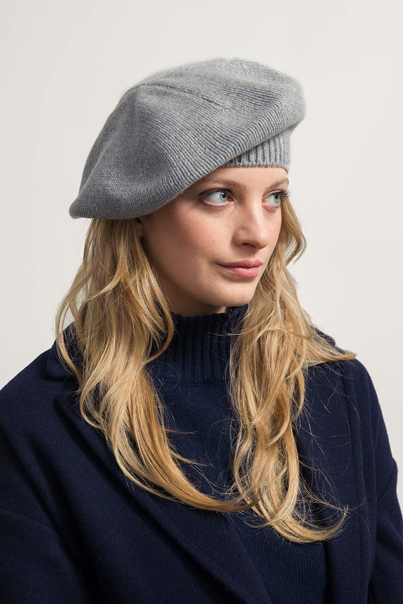 Recycled cashmere beret Nive grey