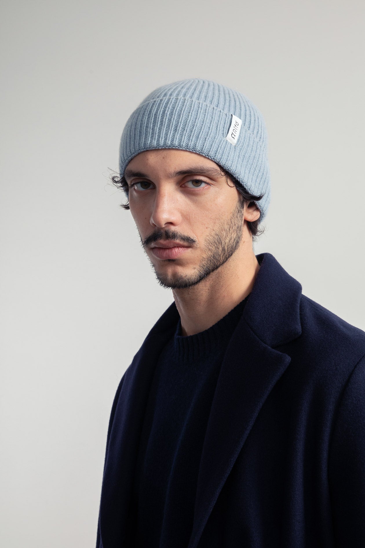 Cashmere beanie Marcello Light Blue