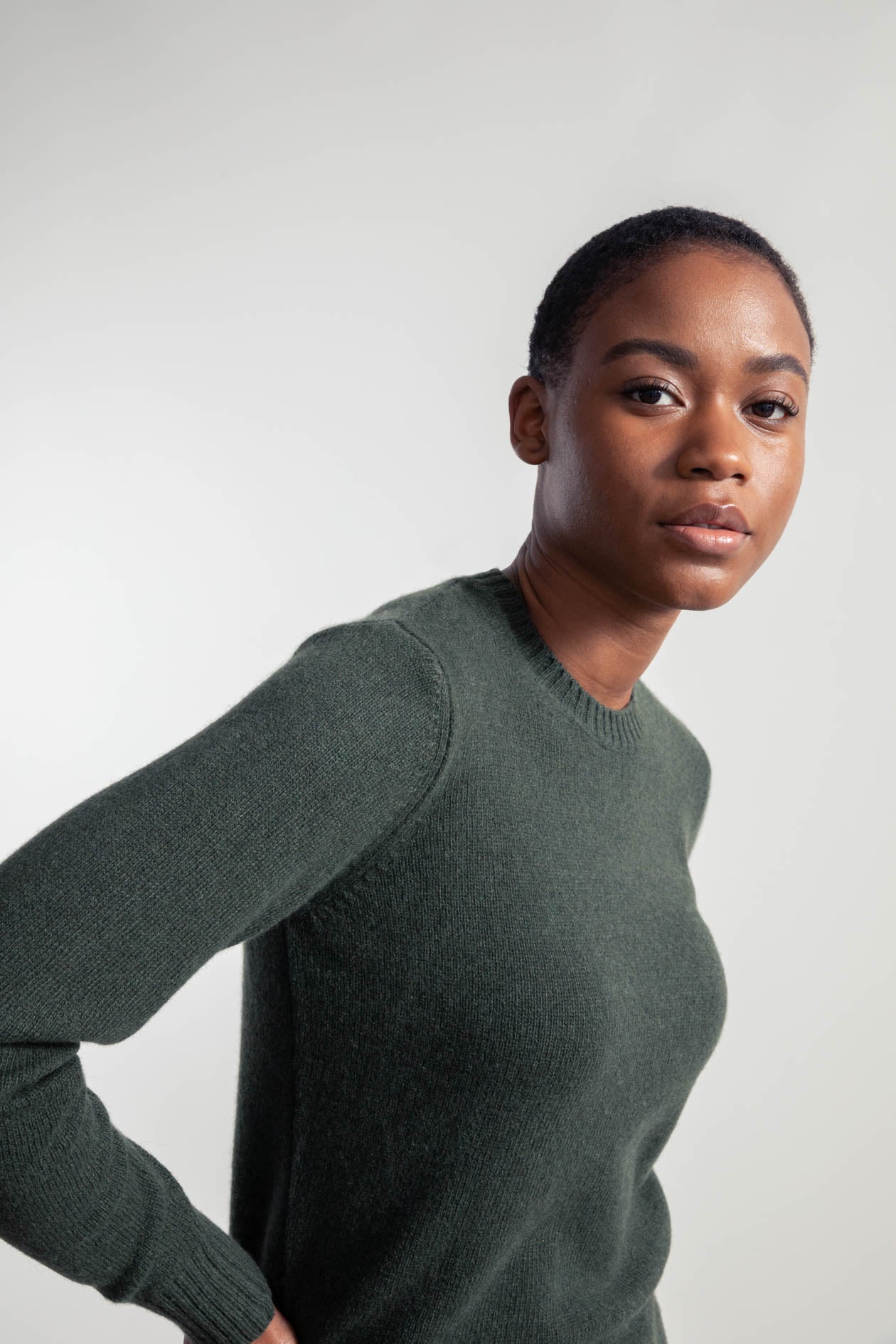 Cashmere sweater Edda Forest green