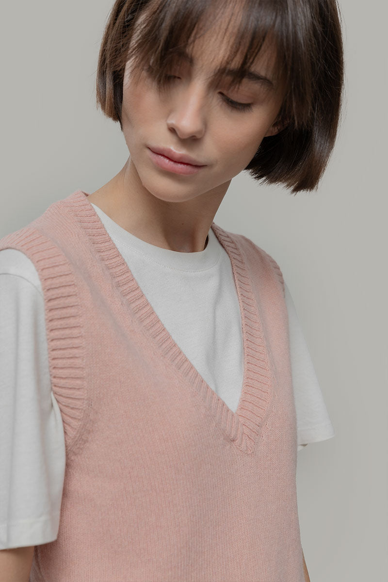 Ärmelloser Pullover Melania Rosa