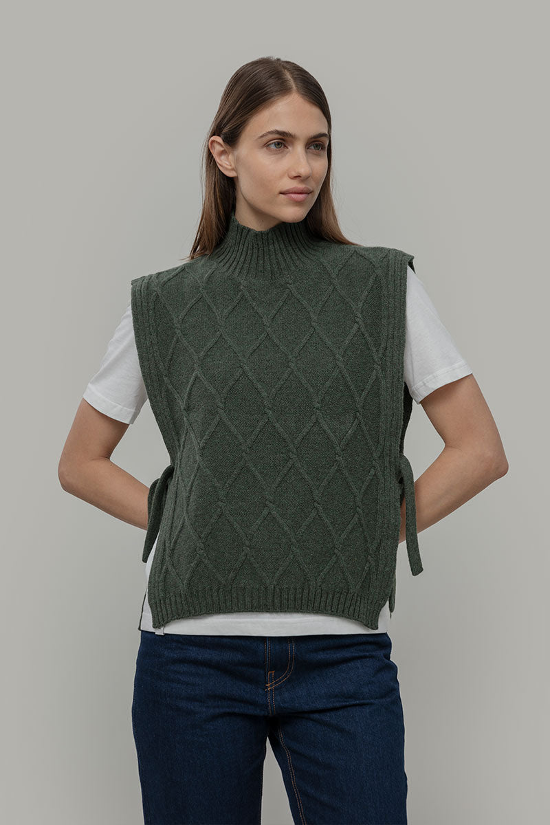 Wool Vest Delia Green
