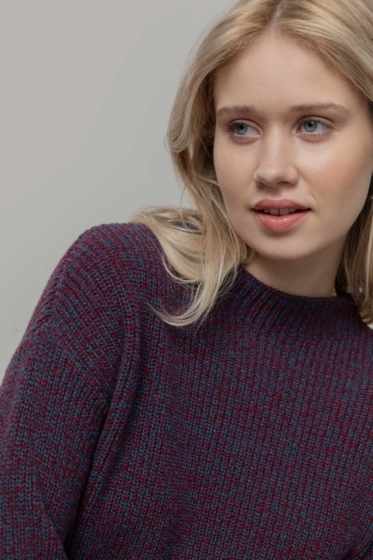 Pullover Melissa Bordeaux Blau Meliert