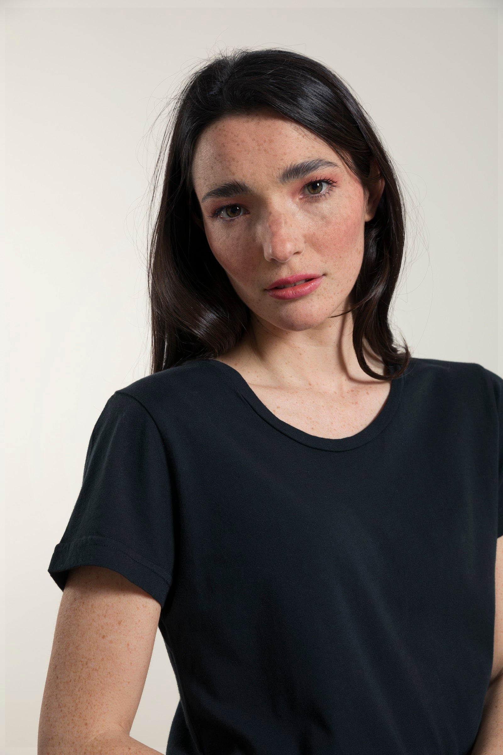 T-shirt femme en coton bio Franca noir
