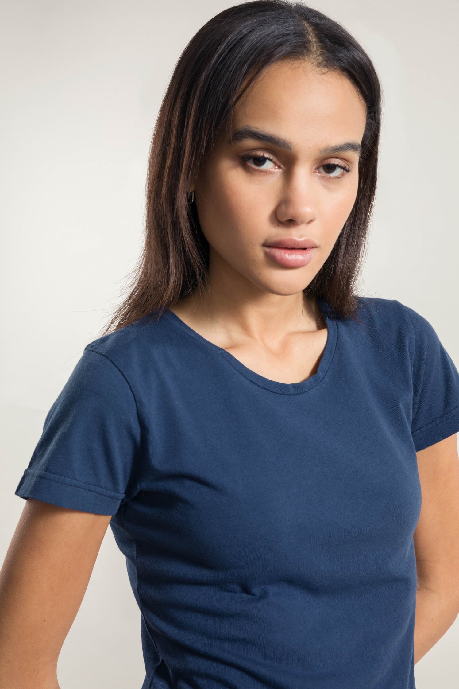 Damen-T-Shirt aus Bio-Baumwolle Franca Blau
