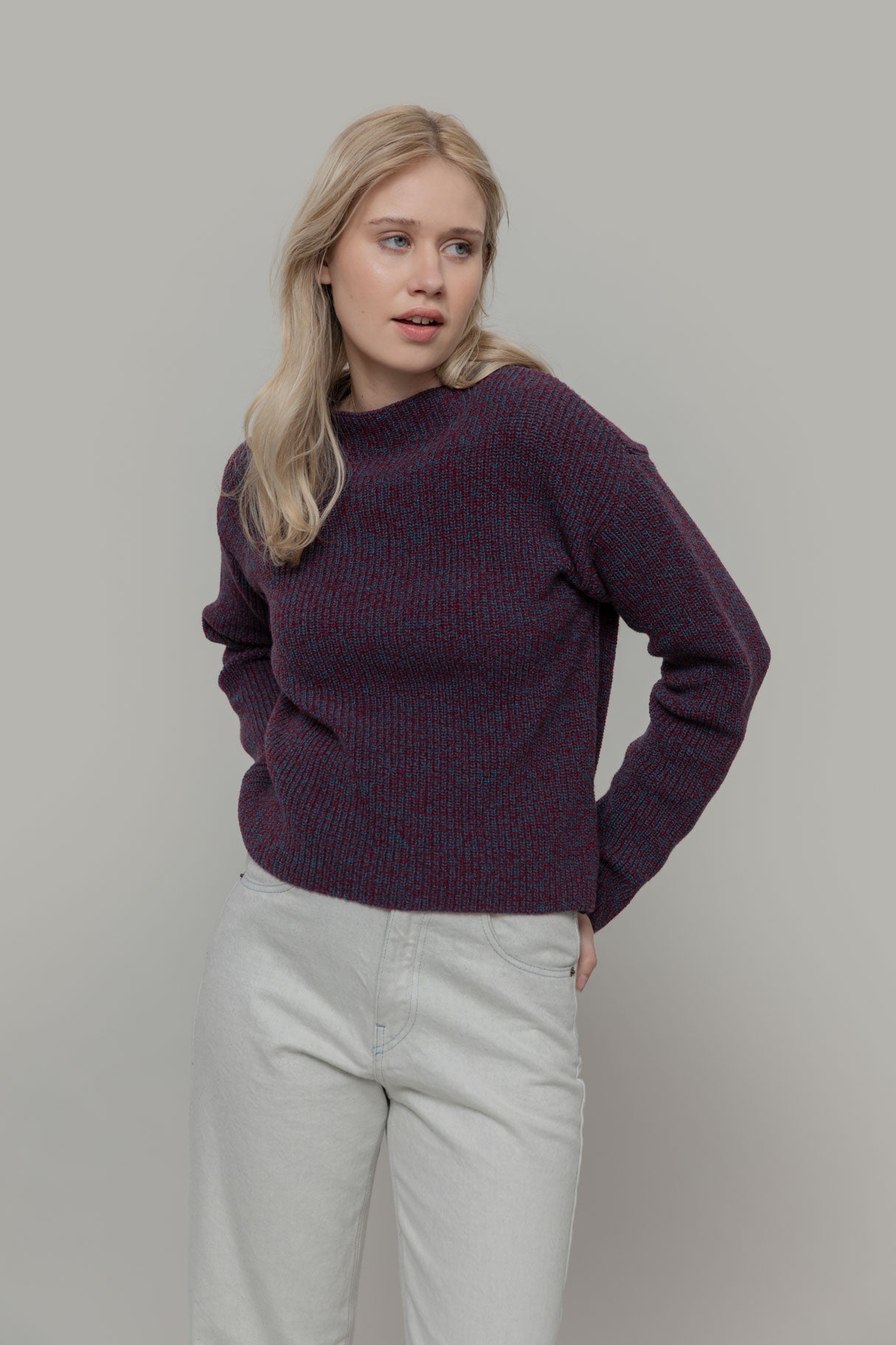 Pullover Melissa Bordeaux Blau Meliert