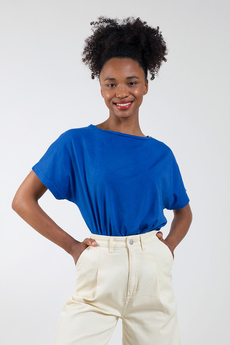 T-shirt oversized en coton bio Loulou bleu 