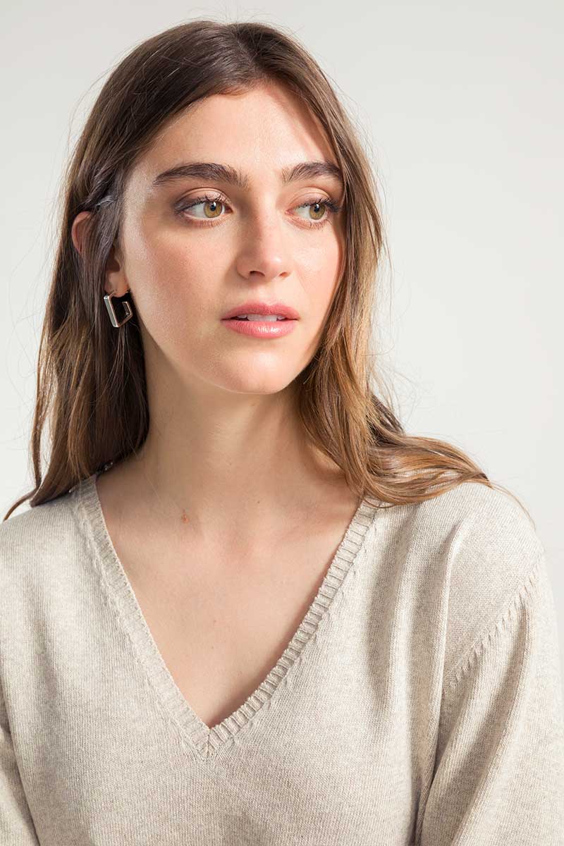Women's V-neck sweater Arianna Beige