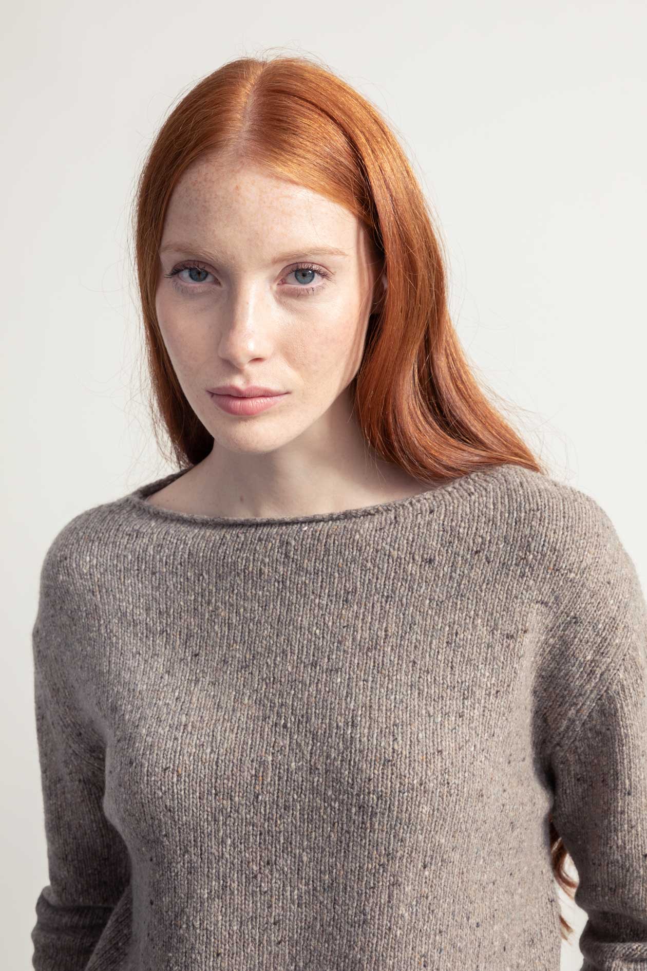 Melierter Kaschmirpullover Eloisa Grau