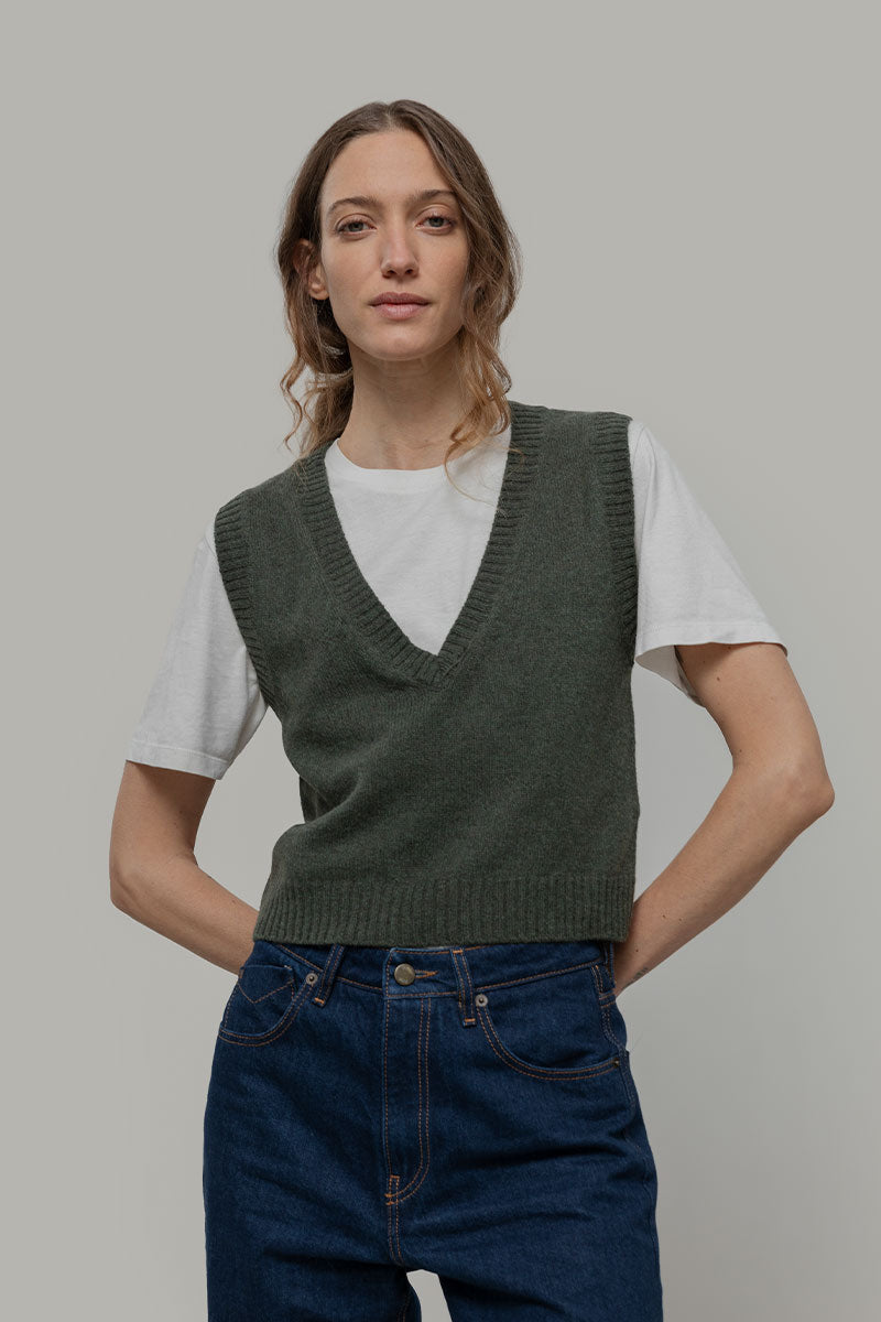 Ärmelloser Pullover Melania Waldgrün