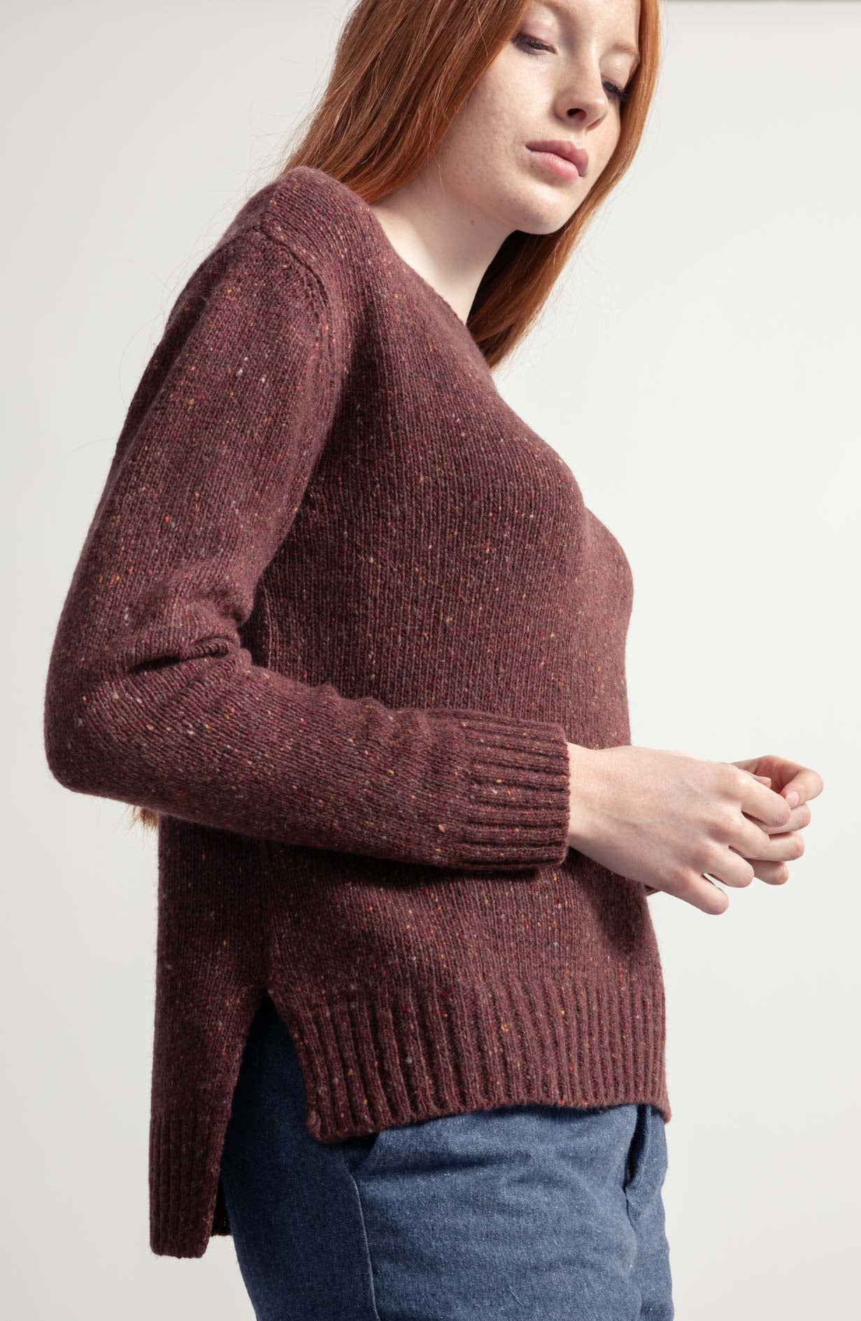 Cashmere Mottled Sweater Eloisa Rust