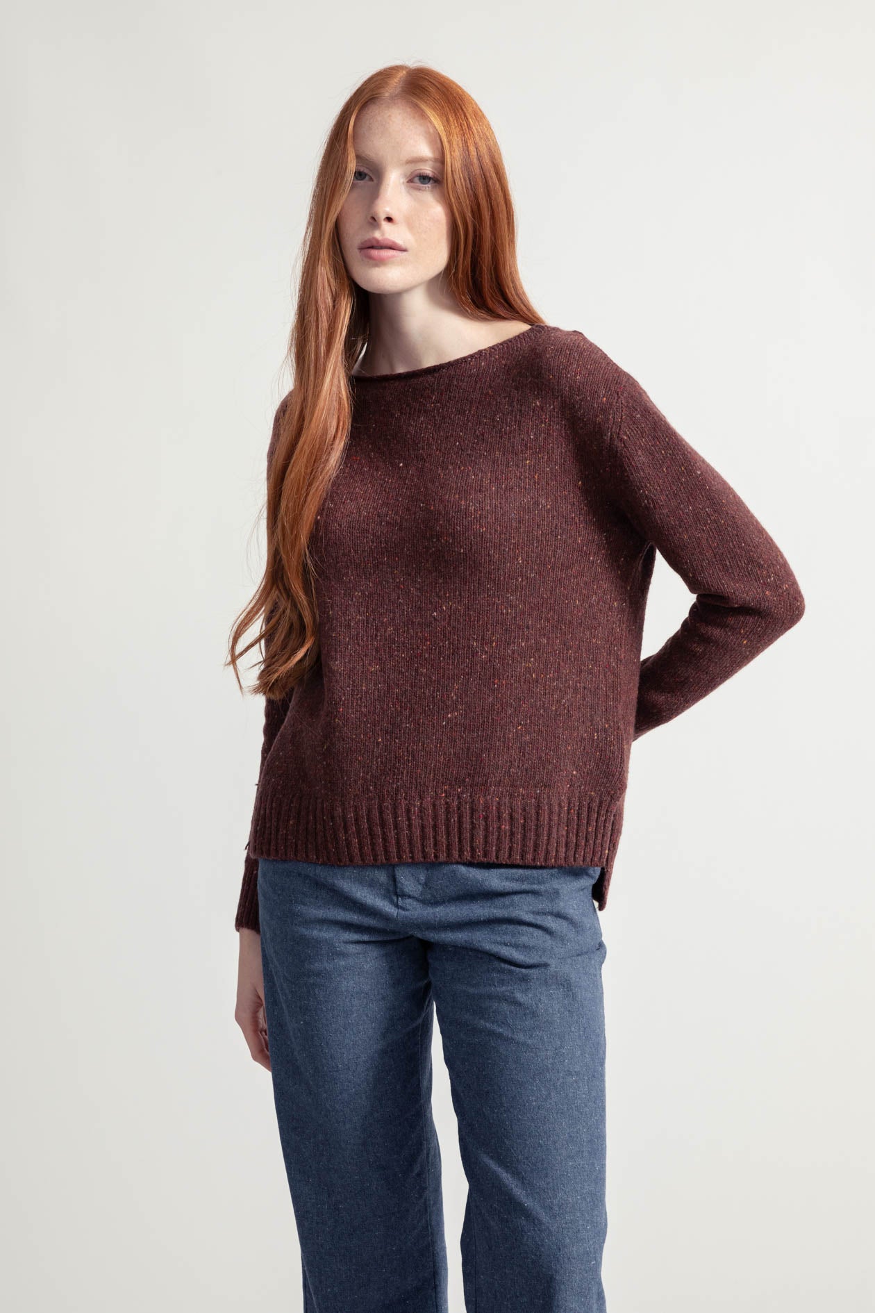 Cashmere Mottled Sweater Eloisa Rust