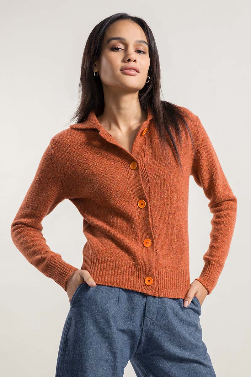 Recycled cashmere Cardigan Cecilia Rust