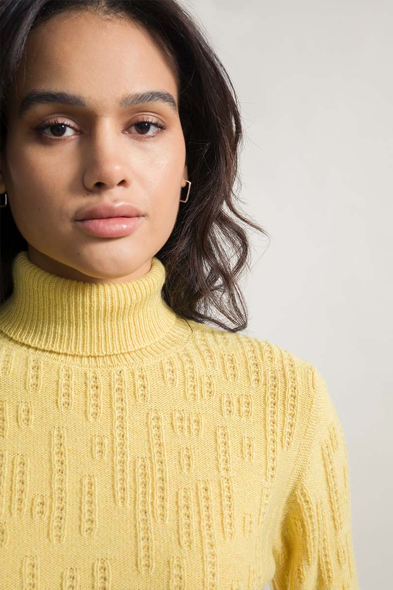 Women's cashmere turtleneck Nilde Yellow
