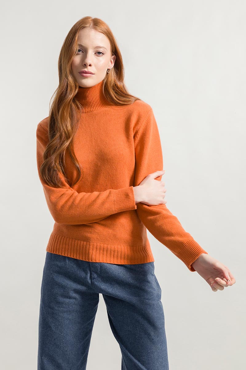 Cashmere turtleneck sweater Ada Orange