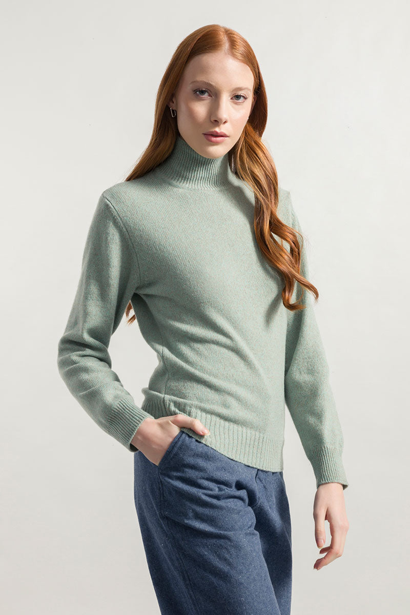 Cashmere turtleneck sweater Ada Mint Green