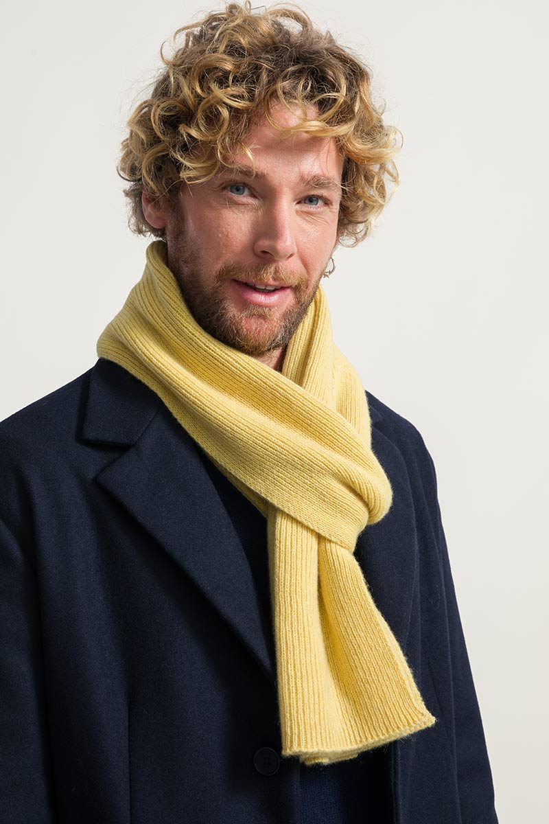 Unisex cashmere scarf Federico mottled yellow