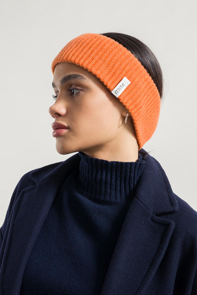 Women cashmere headband Lara Orange