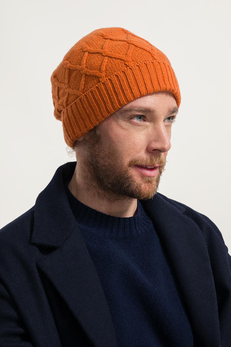 Mütze aus recycelter Wolle Louis Orange