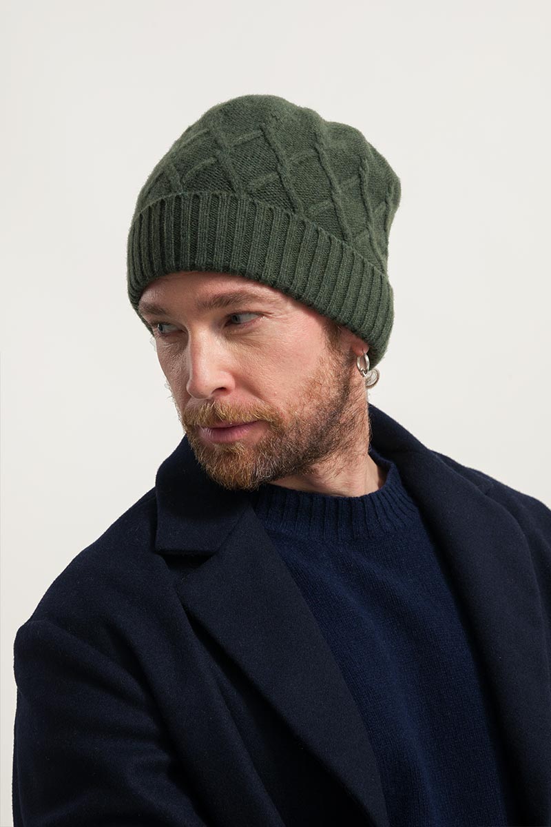 Unisex recycled wool beanie Louis Green