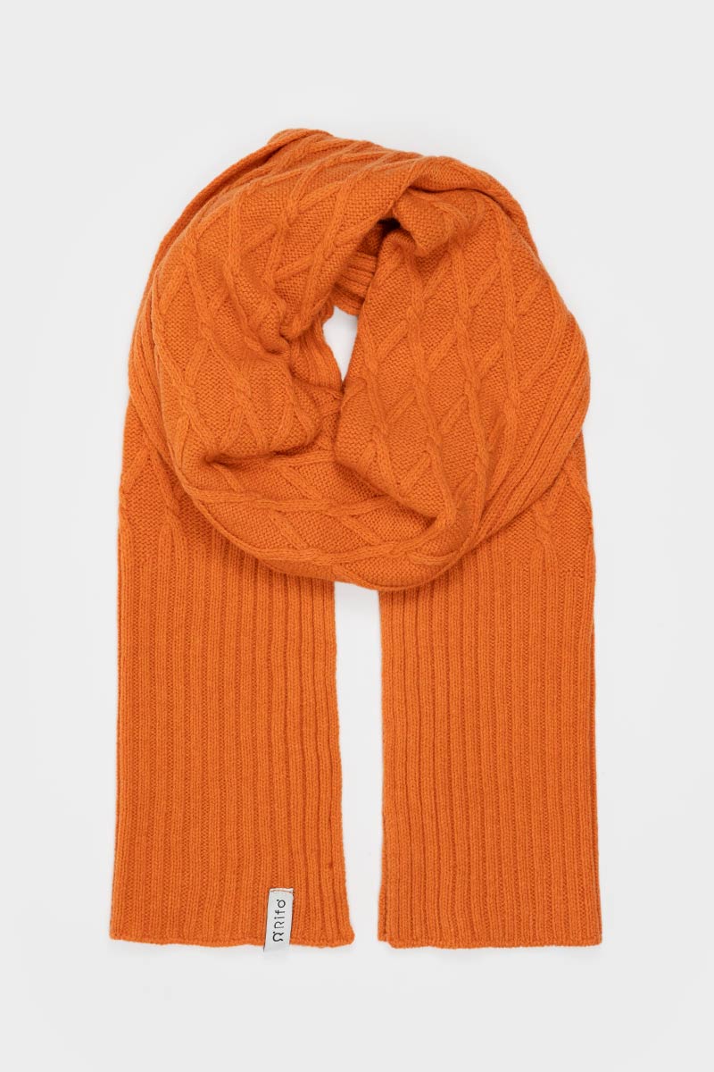 Recycled wool scarf Simone Orange