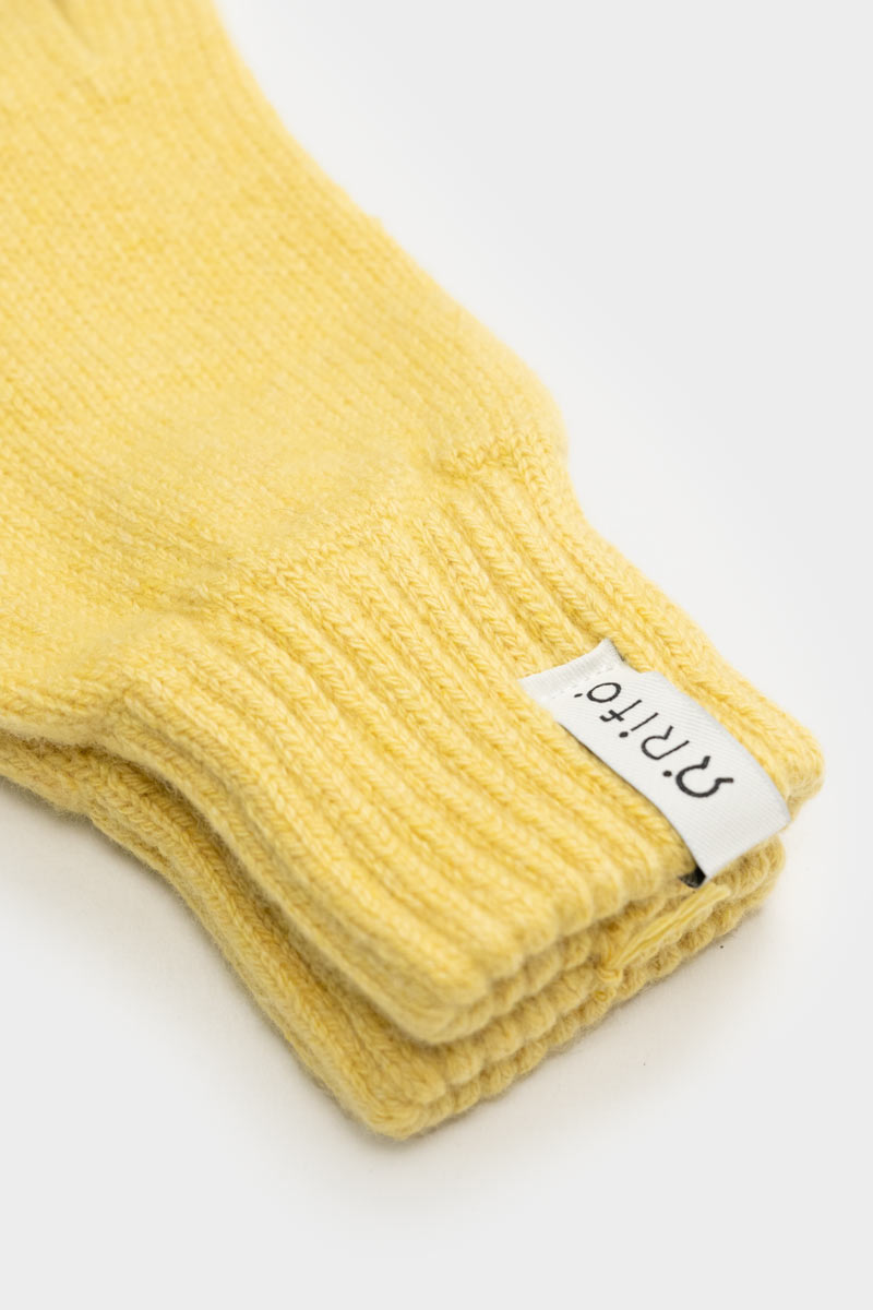 Women cashmere gloves Anita mottled yellow