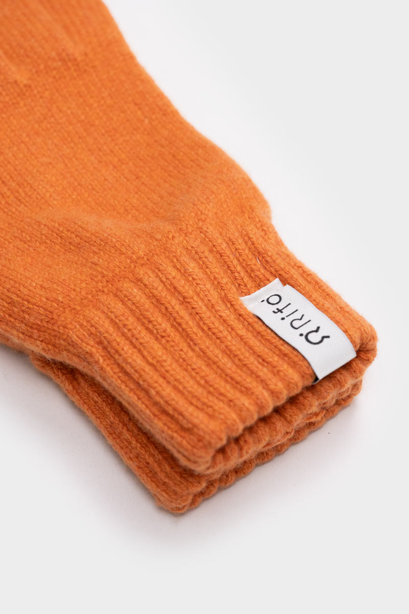 Women cashmere gloves Anita Orange