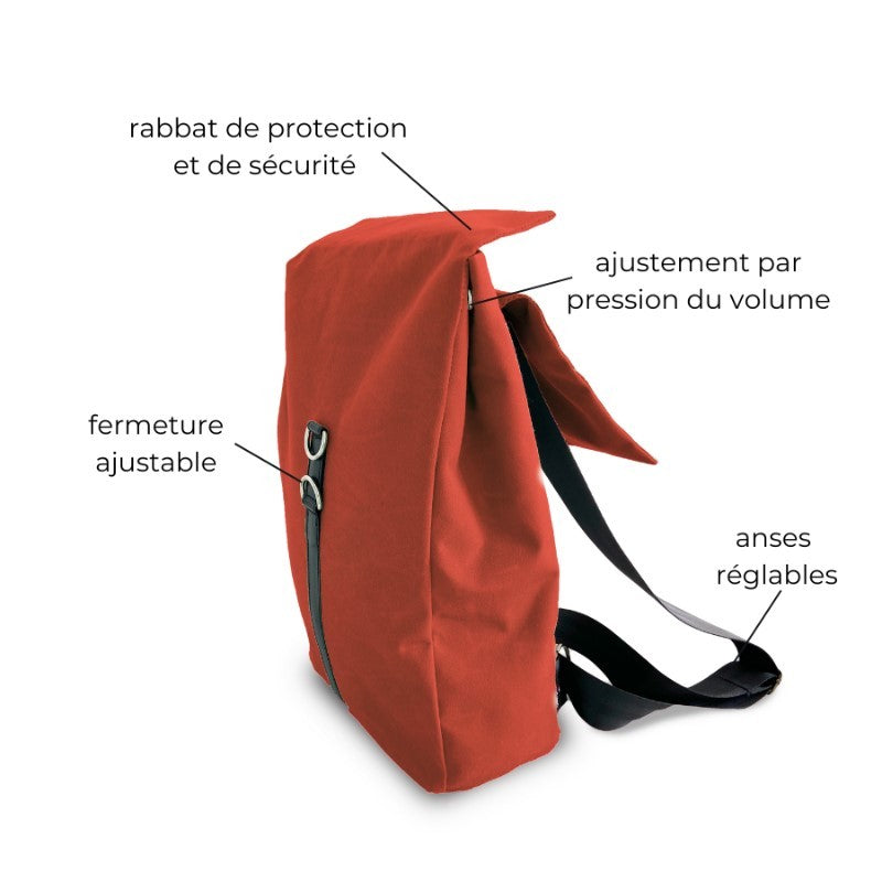 Upcycled urban Backpack - Ocher